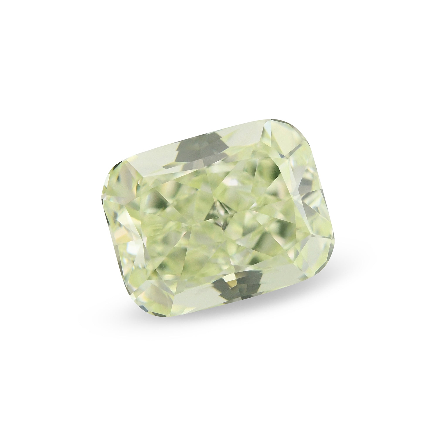 1.16 Carat Fancy Light Yellow Green Cushion Diamond VVS2 GIA