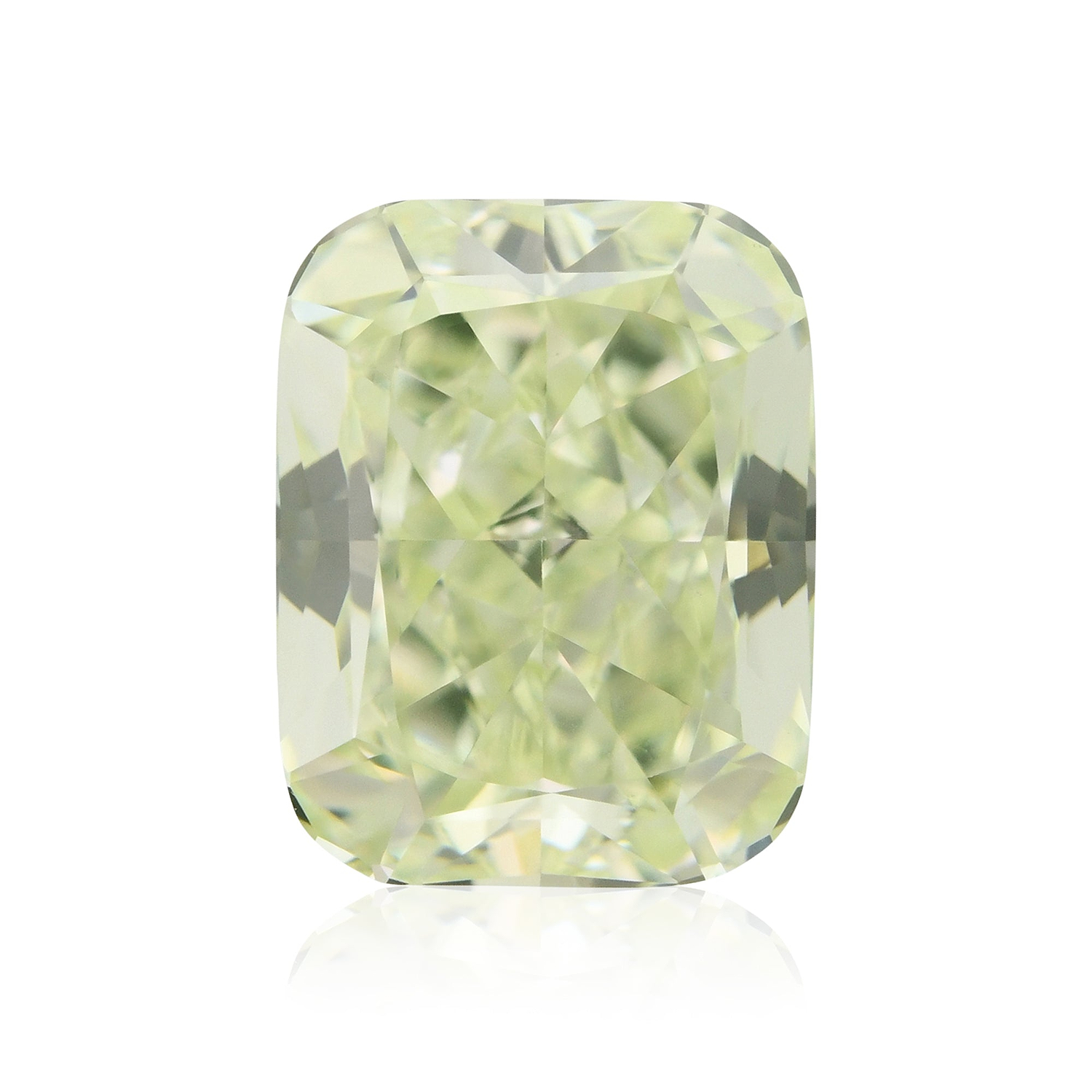 1.16 Carat Fancy Light Yellow Green Cushion Diamond VVS2 GIA