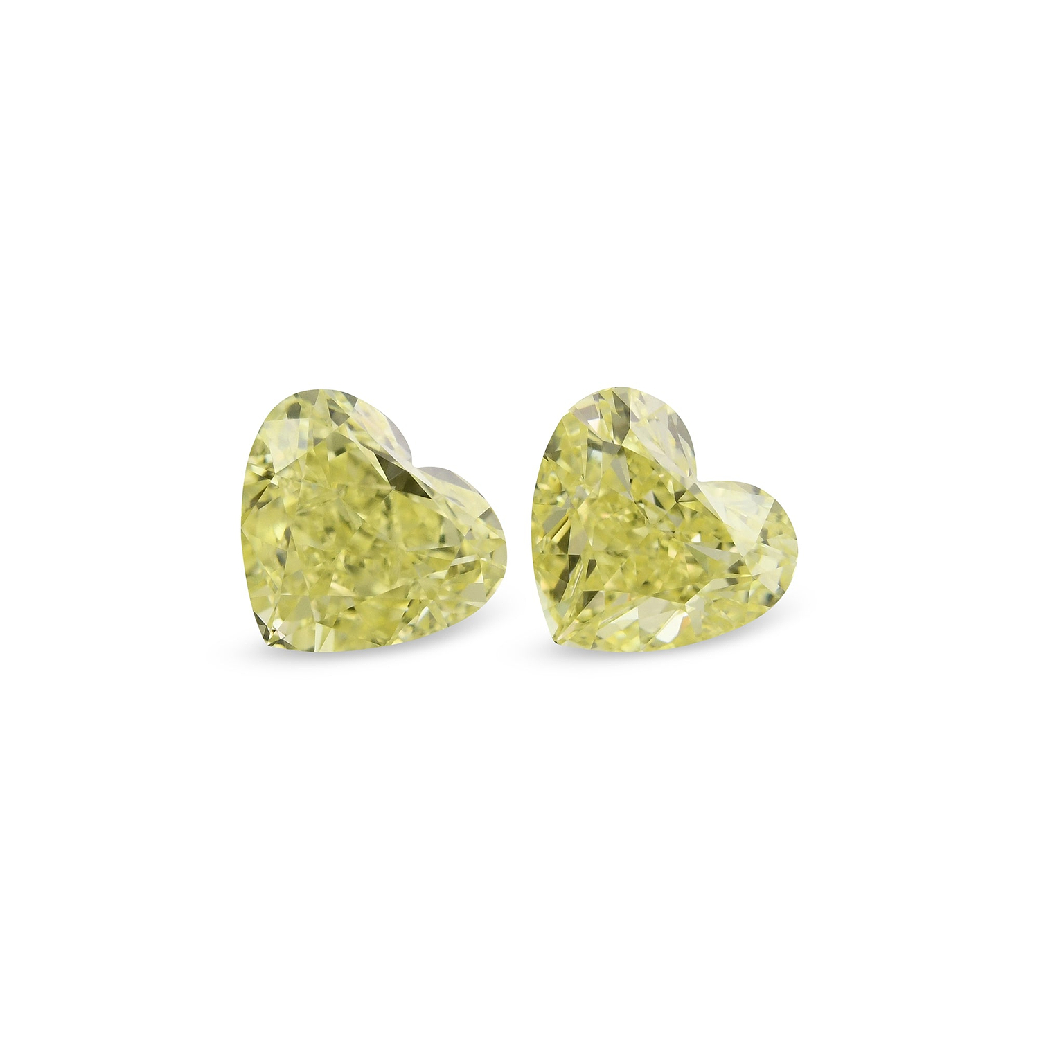 1.70 Carat Fancy Yellow Heart Diamonds VS2