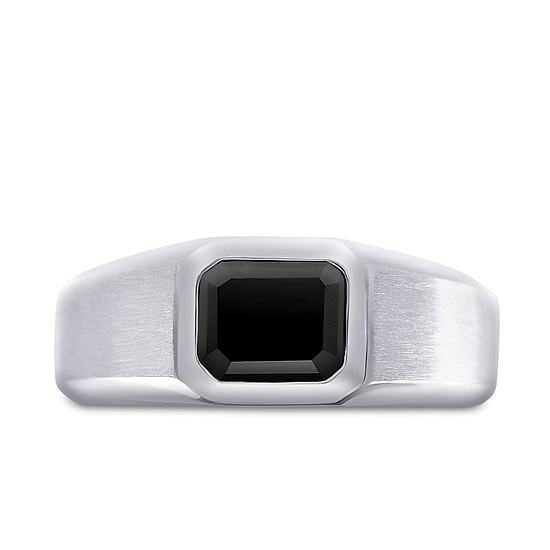 Natural Fancy Black Emerald Men's Ring