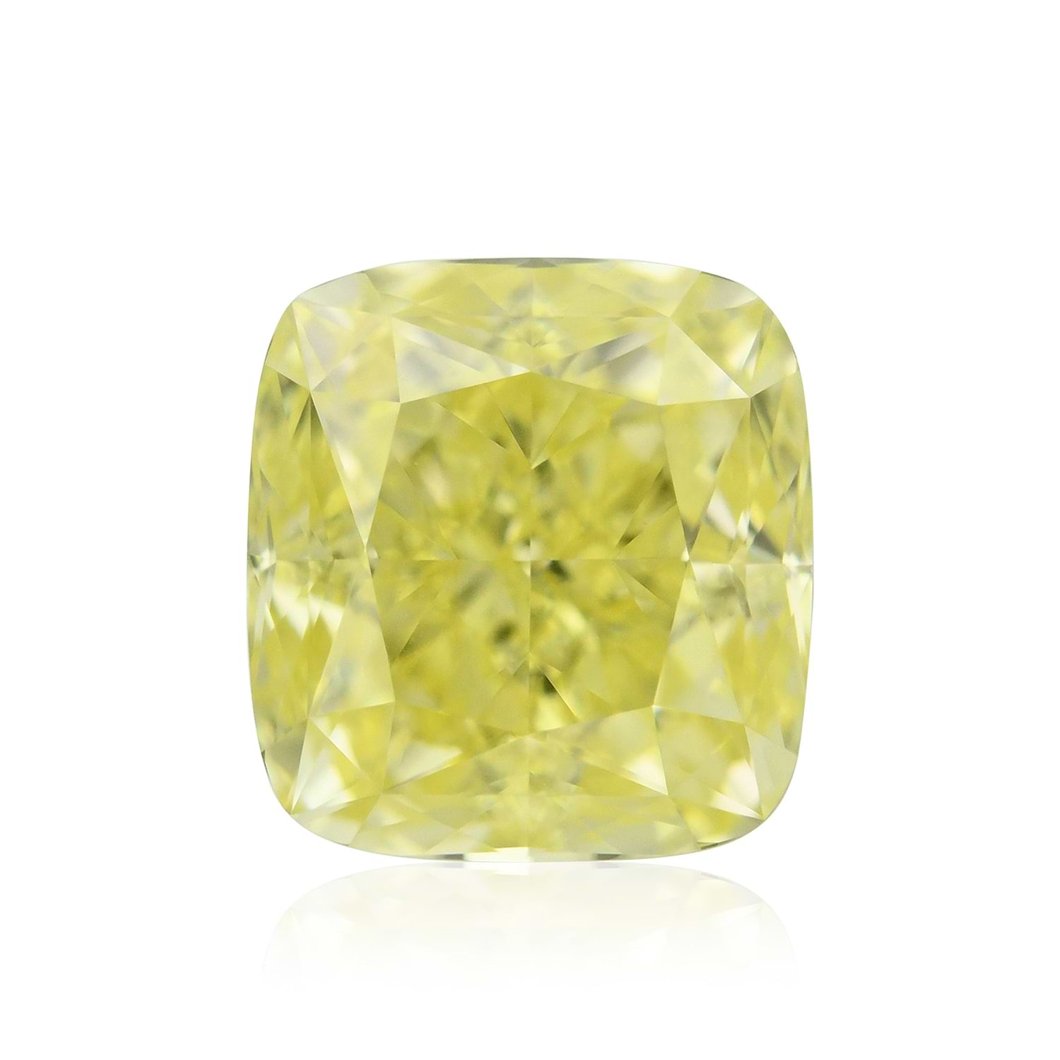 0.57 Carat Fancy Yellow Cushion Diamond IF GIA