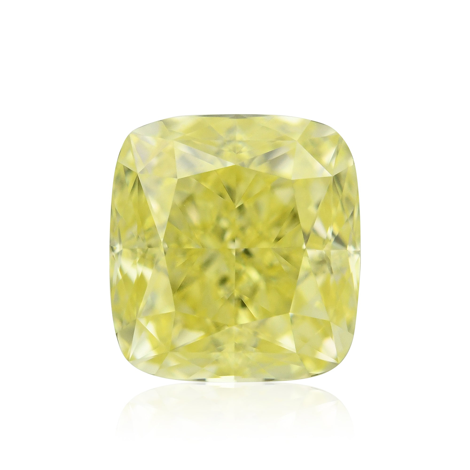 0.57 Carat Fancy Yellow Cushion Diamond IF GIA