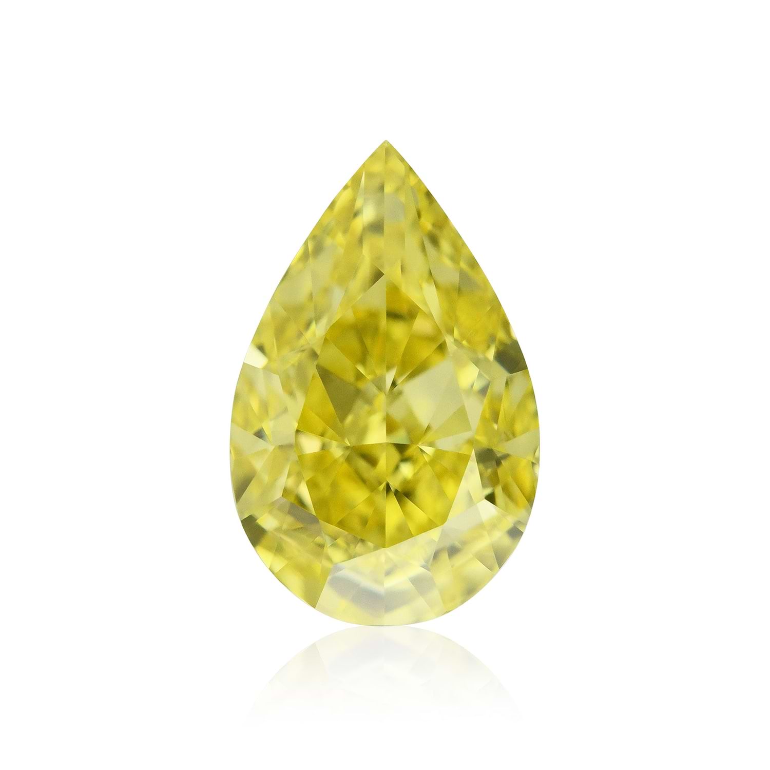 0.71 Carat Fancy Vivid Yellow Pear Diamond VS1 GIA