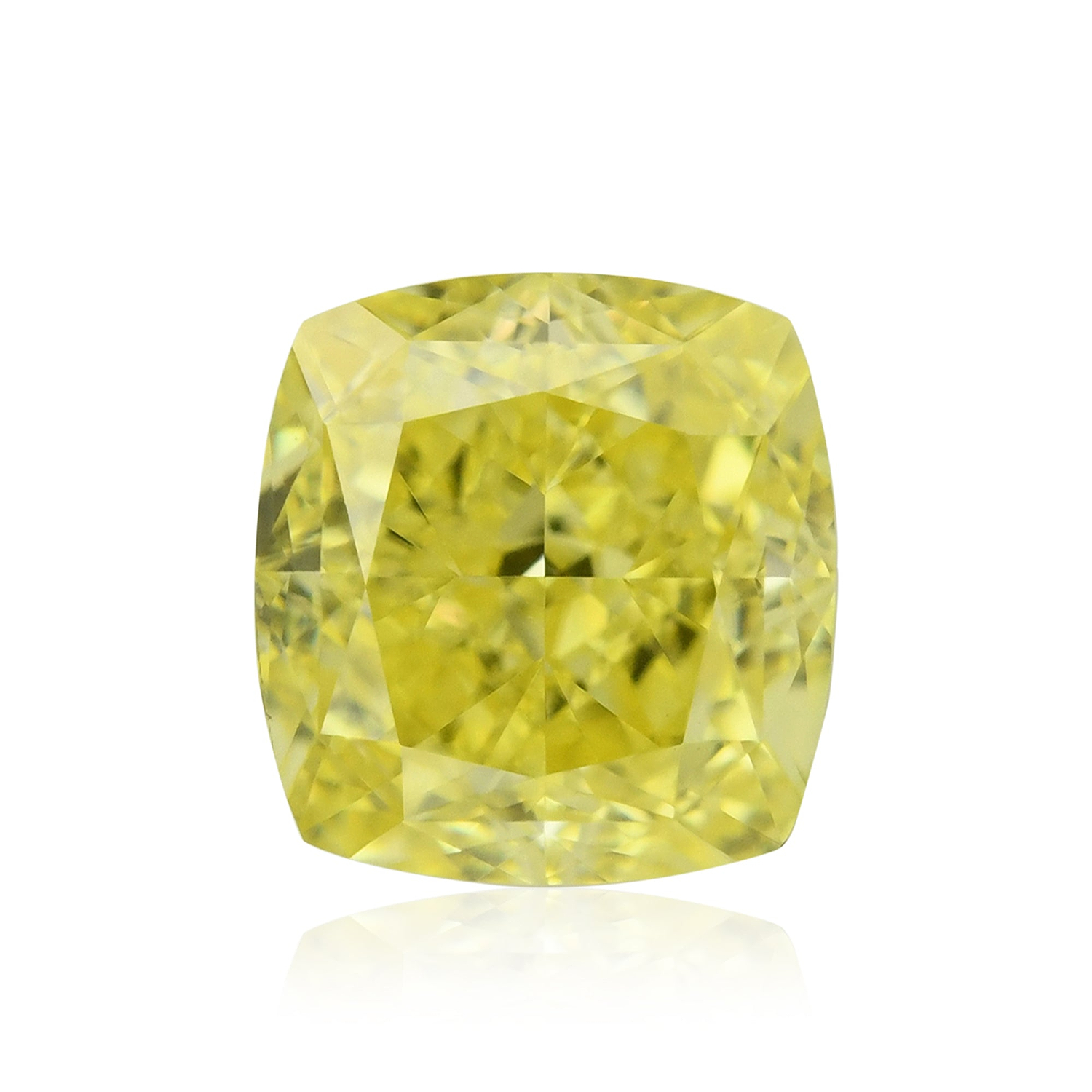 0.55 Carat Fancy Intense Yellow Cushion Diamond VS1 GIA