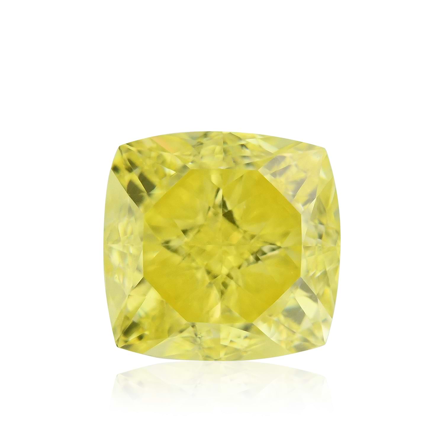 0.61 Carat Fancy Intense Yellow Cushion Diamond VVS1 GIA