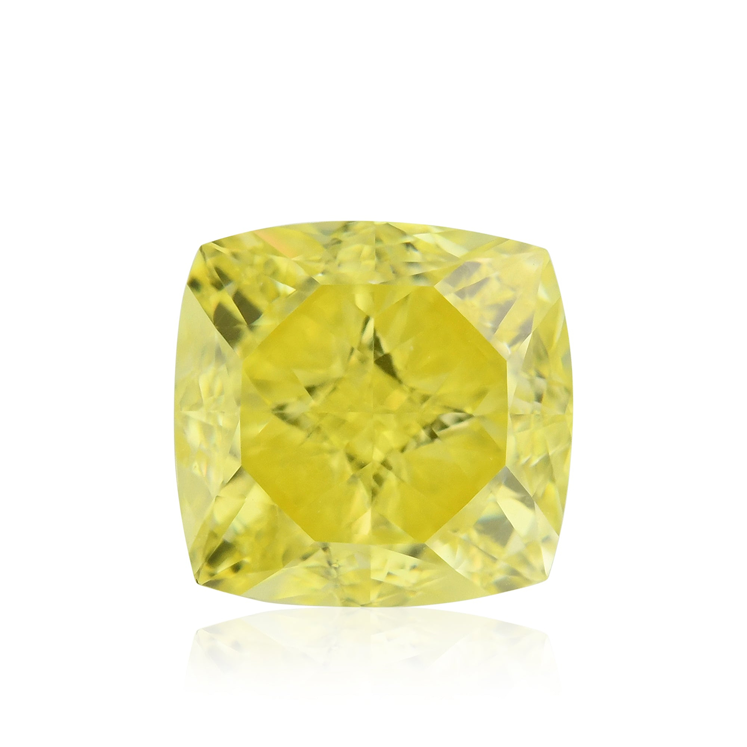 0.61 Carat Fancy Intense Yellow Cushion Diamond VVS1 GIA