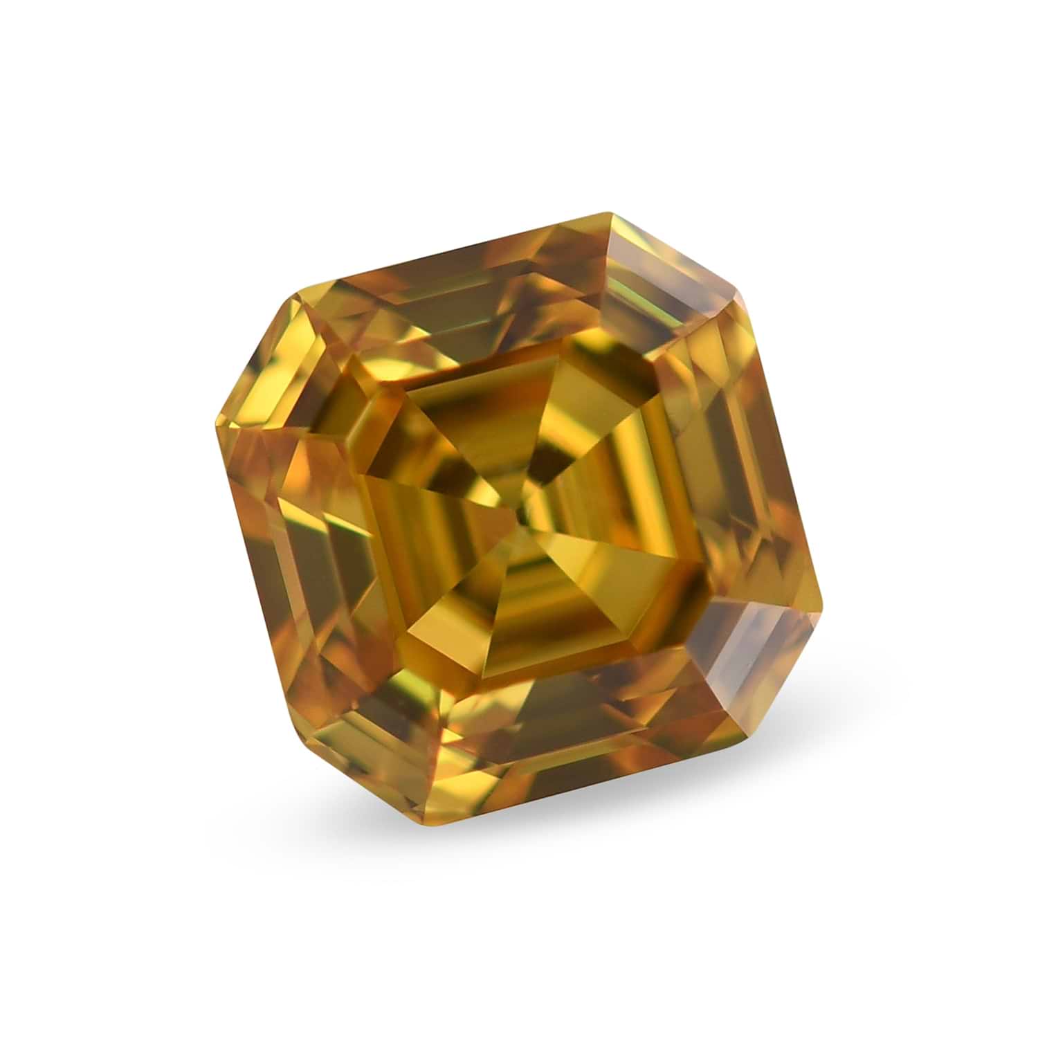 0.75 Carat Fancy Vivid Orangy Yellow Asscher Diamond SI2 GIA