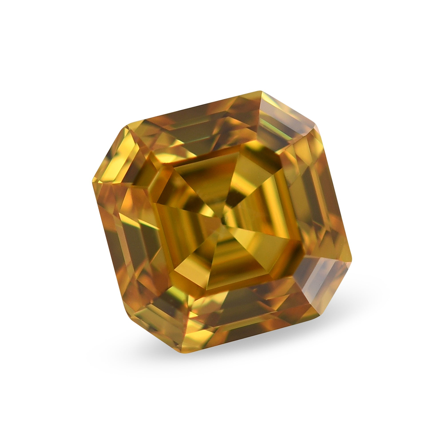 0.75 Carat Fancy Vivid Orangy Yellow Asscher Diamond SI2 GIA