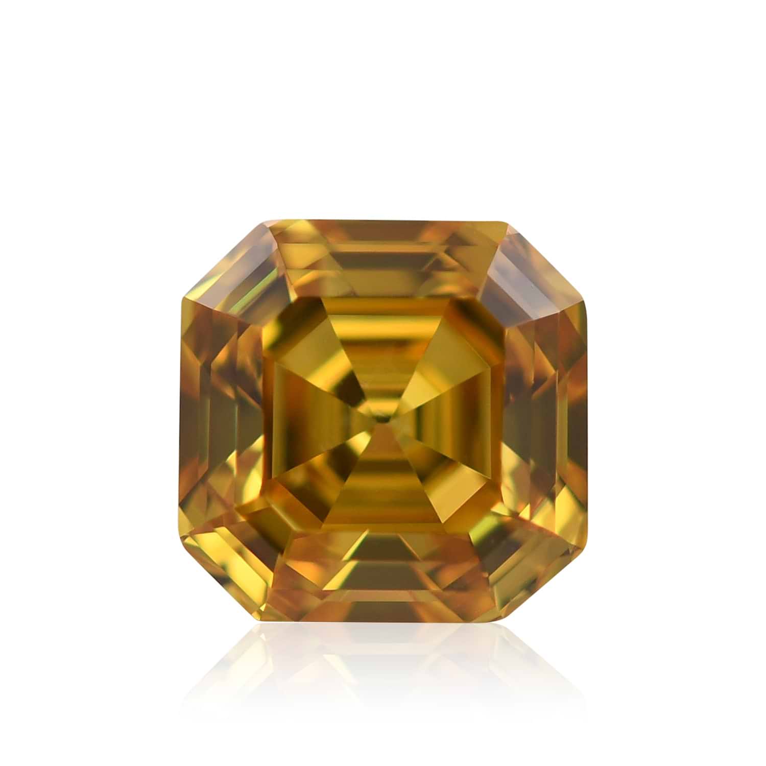 0.75 Carat Fancy Vivid Orangy Yellow Asscher Diamond SI2 GIA