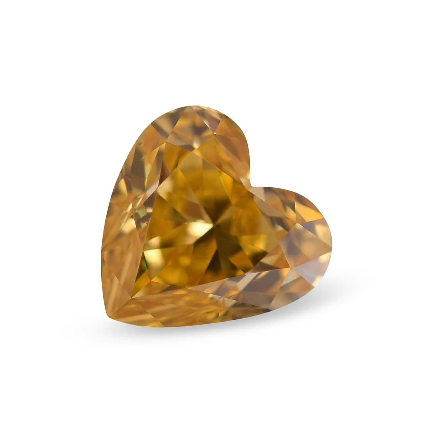0.72 Carat Fancy Vivid Orange Yellow HEART Diamond SI1 GIA