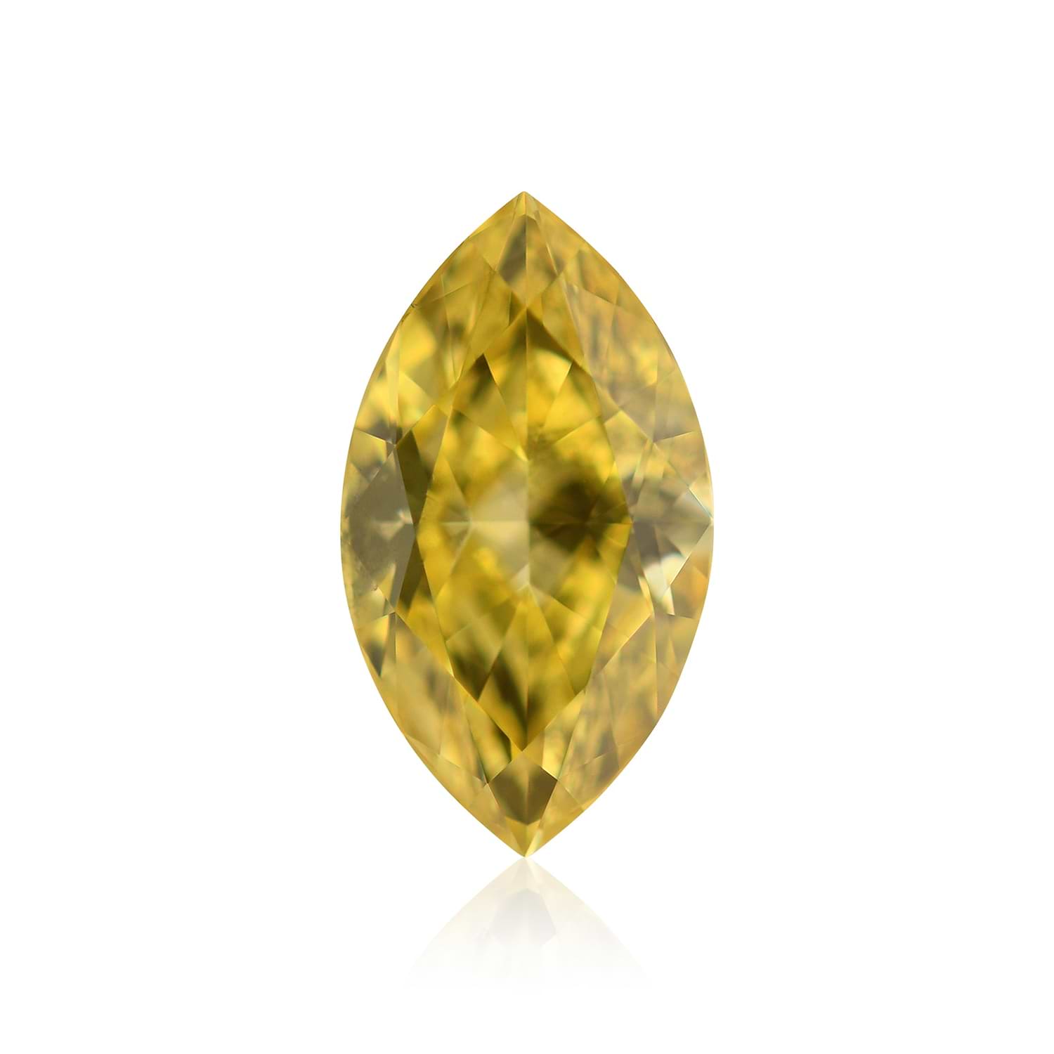 0.65 Carat Fancy Vivid Yellow Marquise Diamond I1 GIA