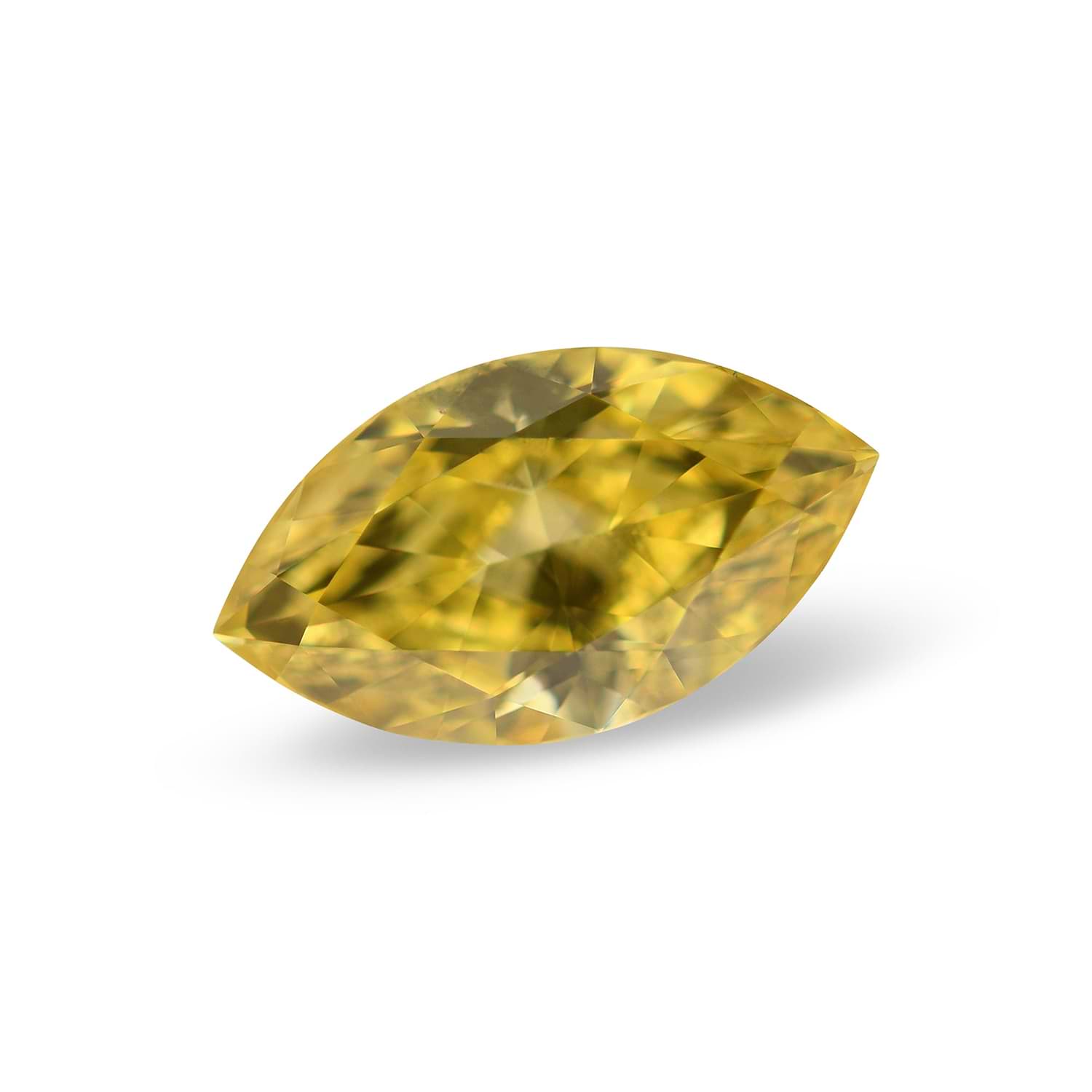 0.65 Carat Fancy Vivid Yellow Marquise Diamond I1 GIA
