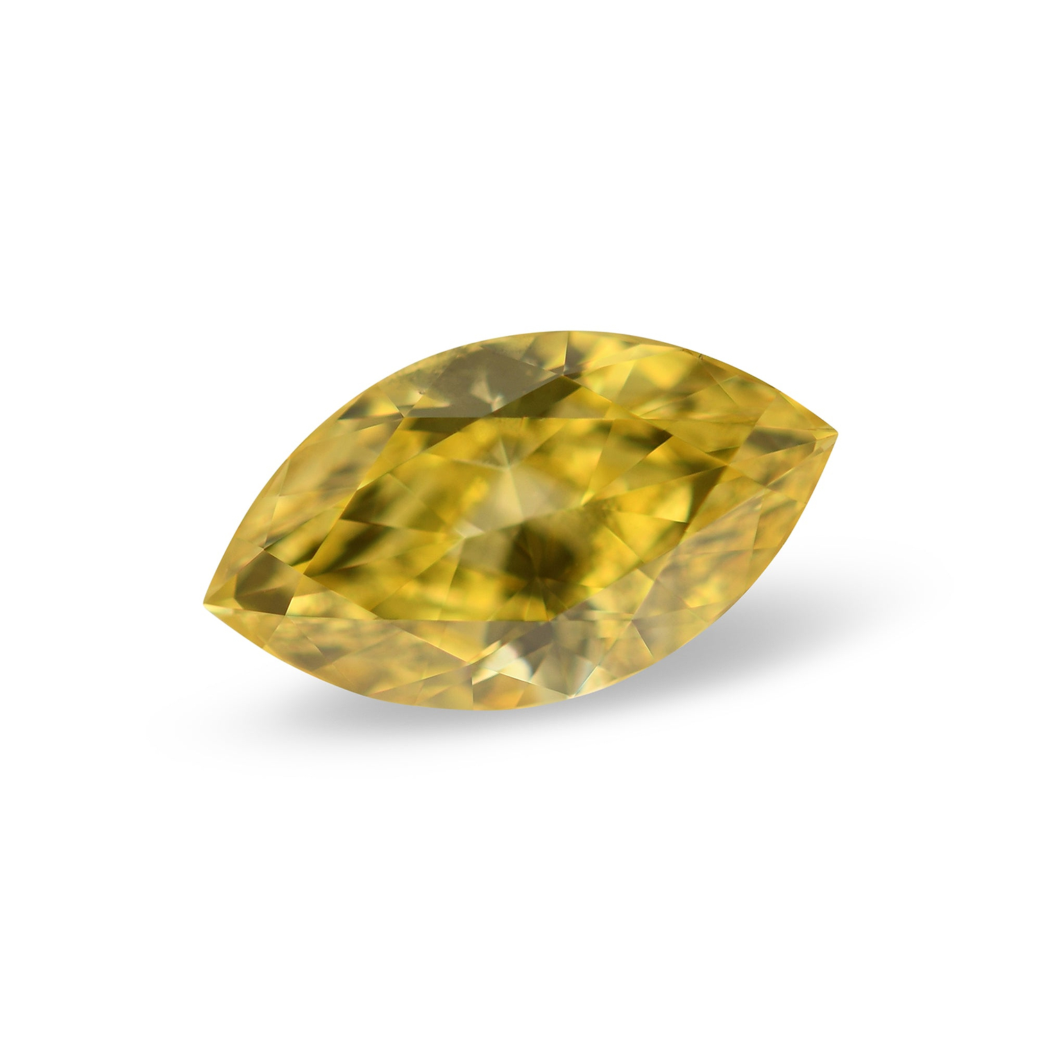 0.65 Carat Fancy Vivid Yellow Marquise Diamond I1 GIA