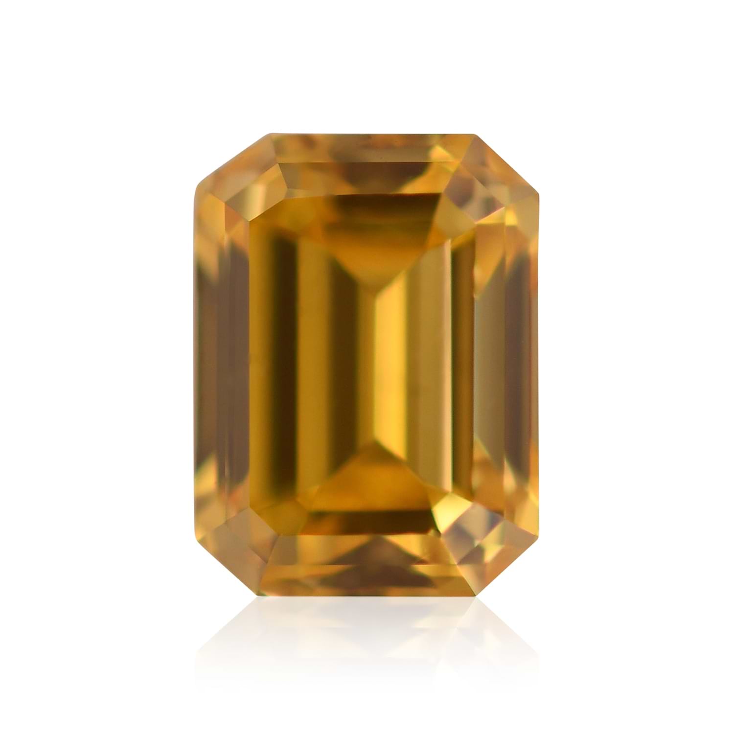 0.50 Carat Fancy Intense Orange Yellow Emerald Diamond SI2 GIA
