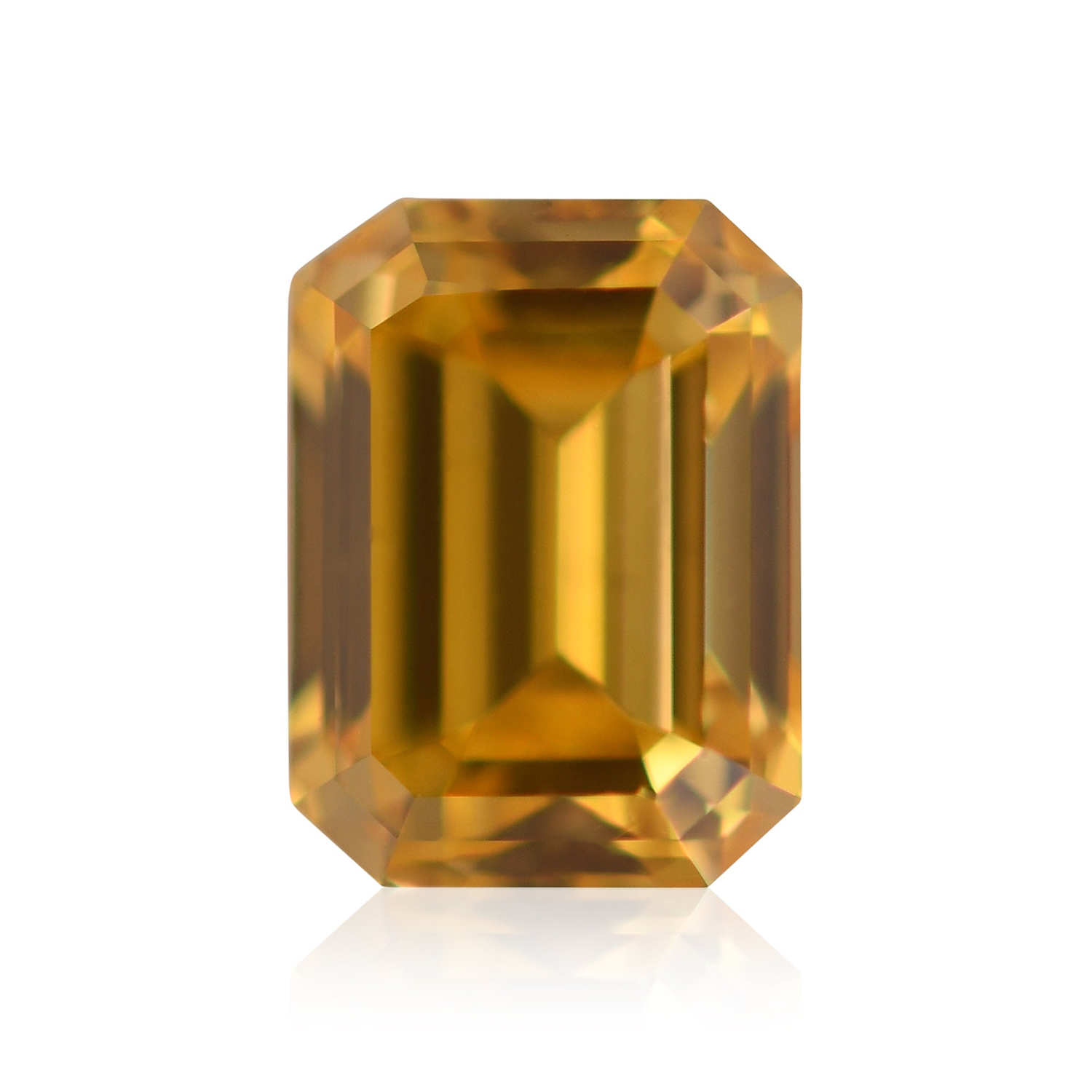 0.50 Carat Fancy Intense Orange Yellow Emerald Diamond SI2 GIA