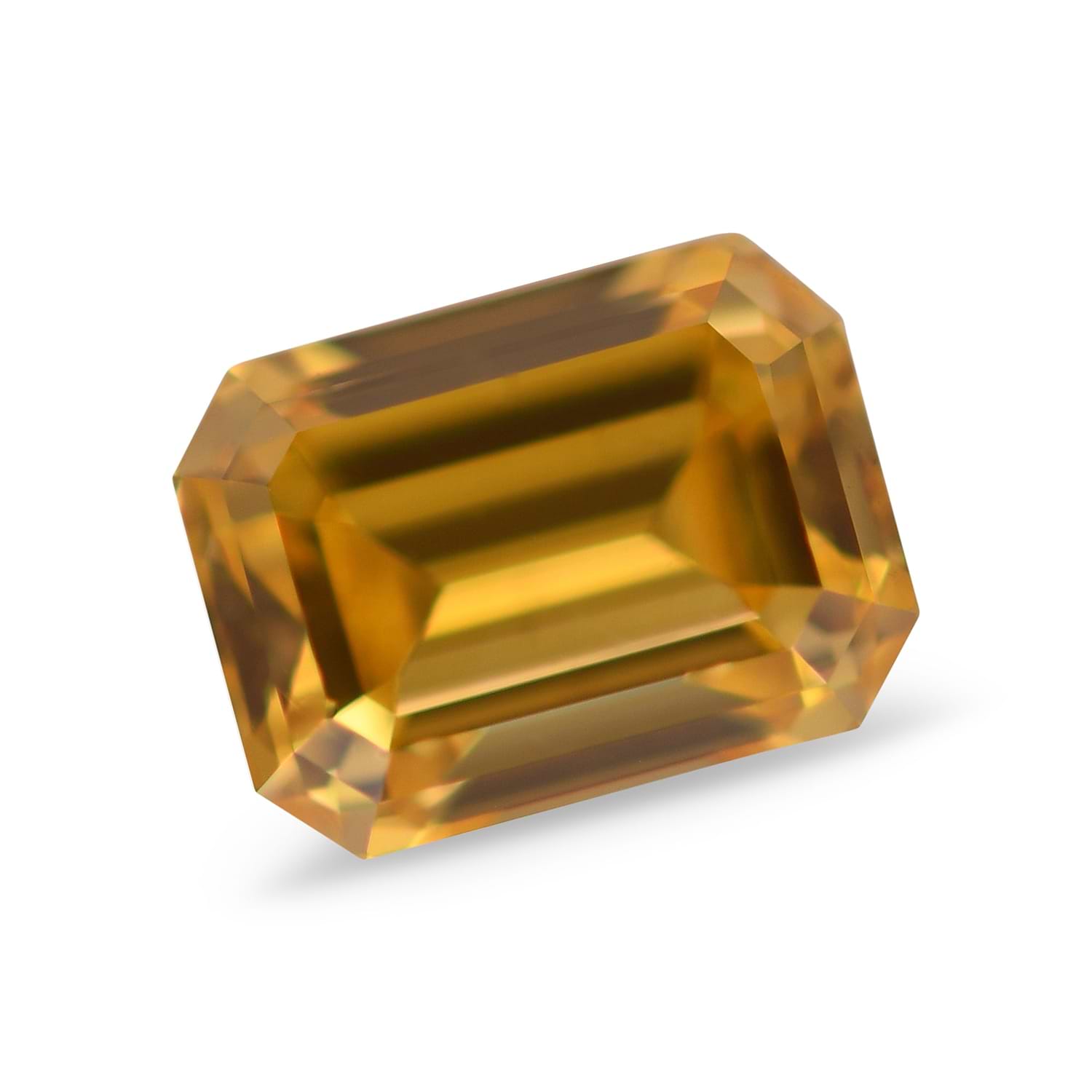0.50 Carat Fancy Intense Orange Yellow Emerald Diamond SI2 GIA