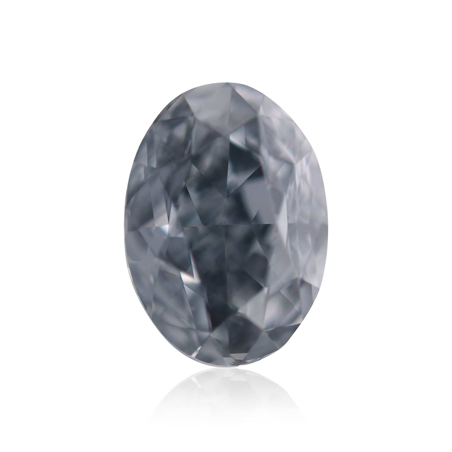 0.50 Carat Fancy Dark Bluish Gray Oval Diamond SI1 GIA
