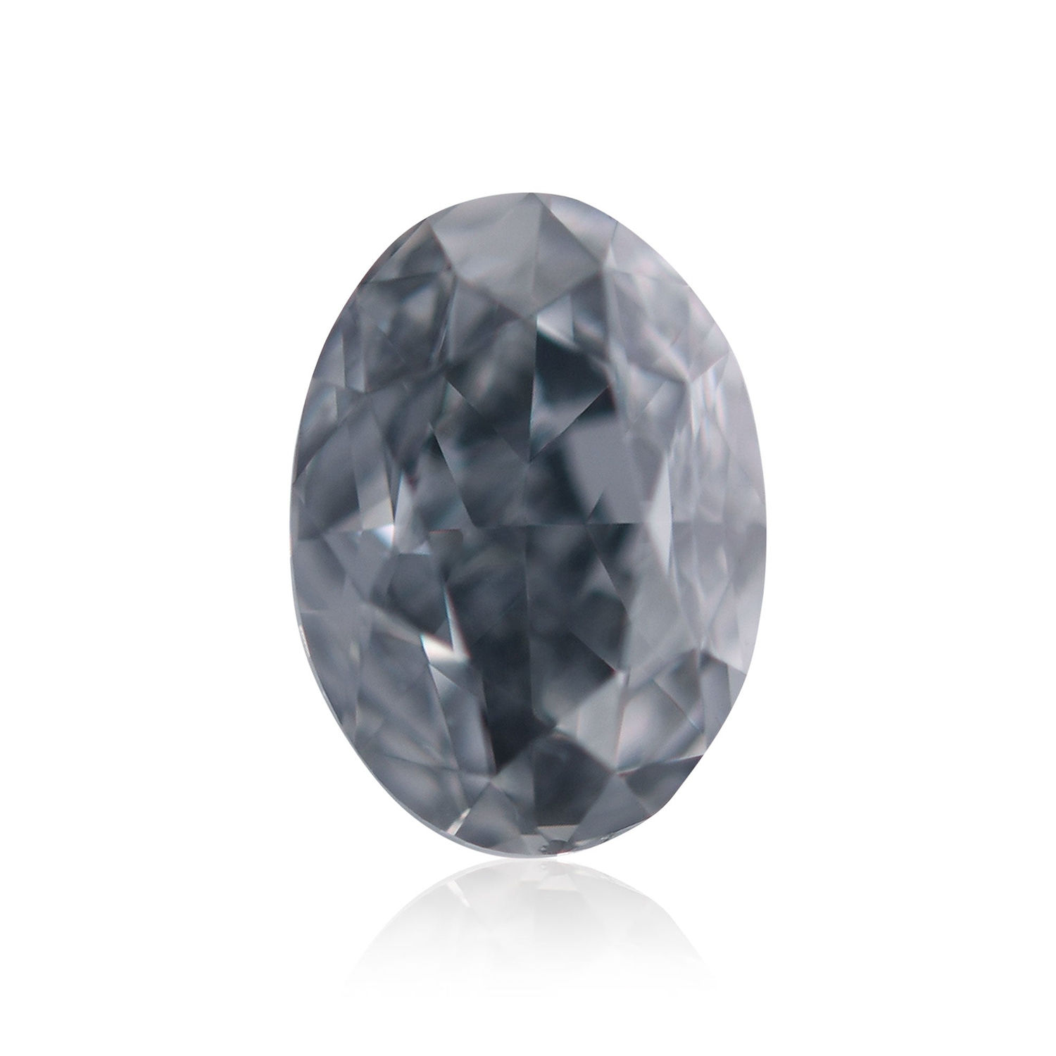 0.50 Carat Fancy Dark Bluish Gray Oval Diamond SI1 GIA