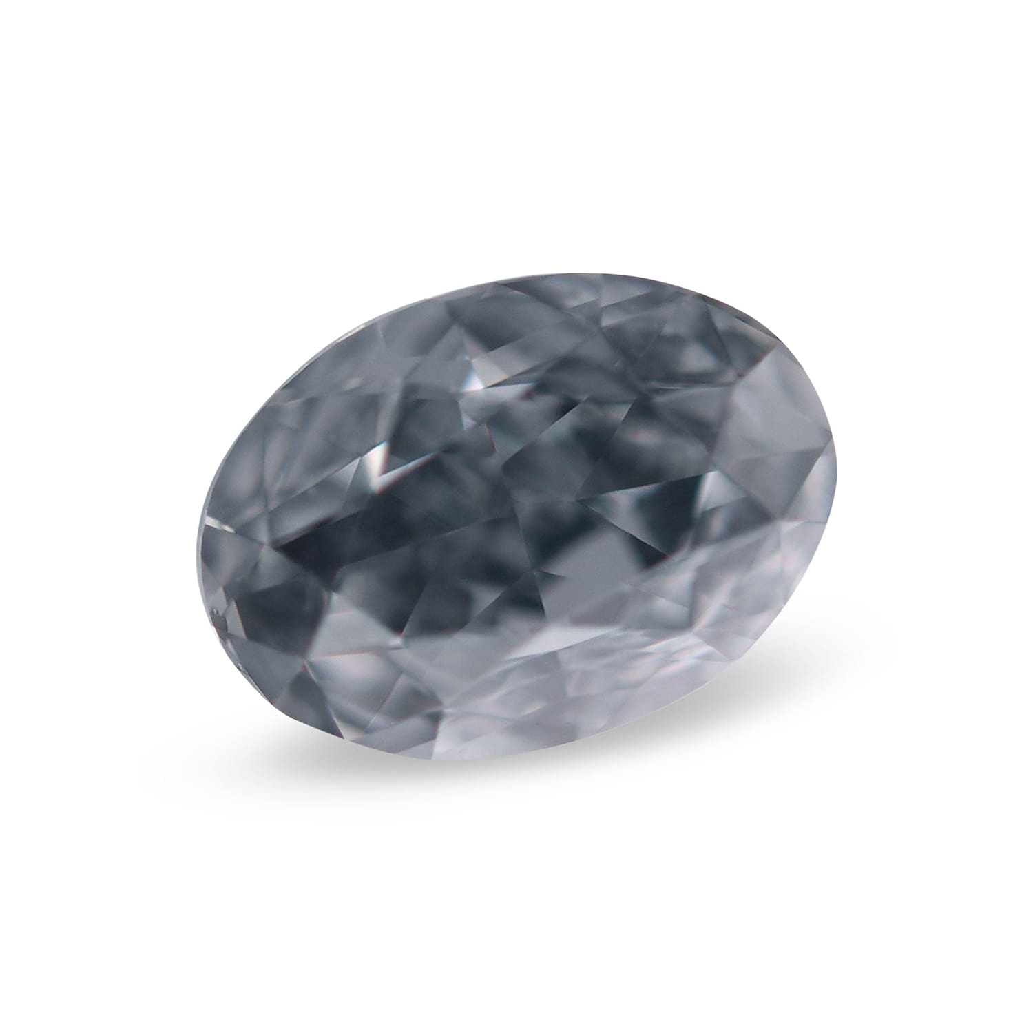 0.50 Carat Fancy Dark Bluish Gray Oval Diamond SI1 GIA