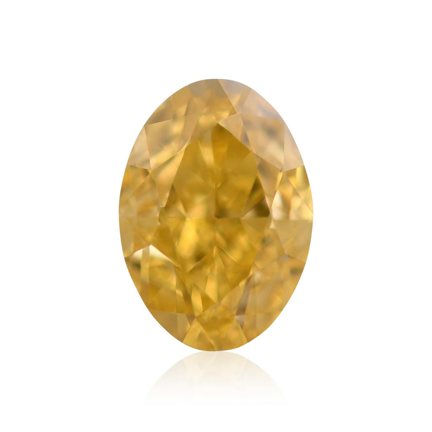 0.50 Carat Fancy Intense Orange Yellow Oval Diamond SI2 GIA