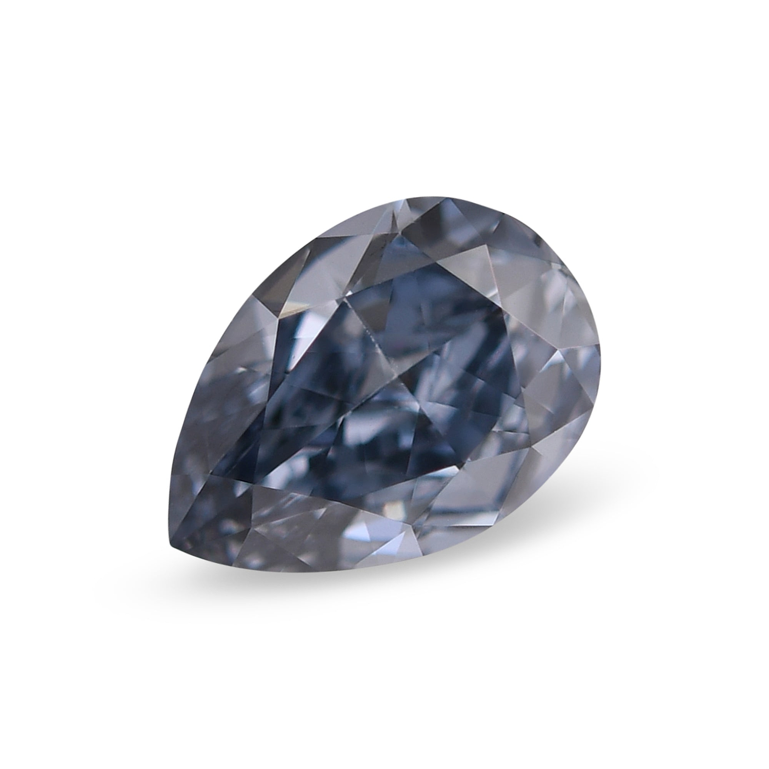 0.50 Carat Fancy Deep Blue Pear Diamond VS2 GIA