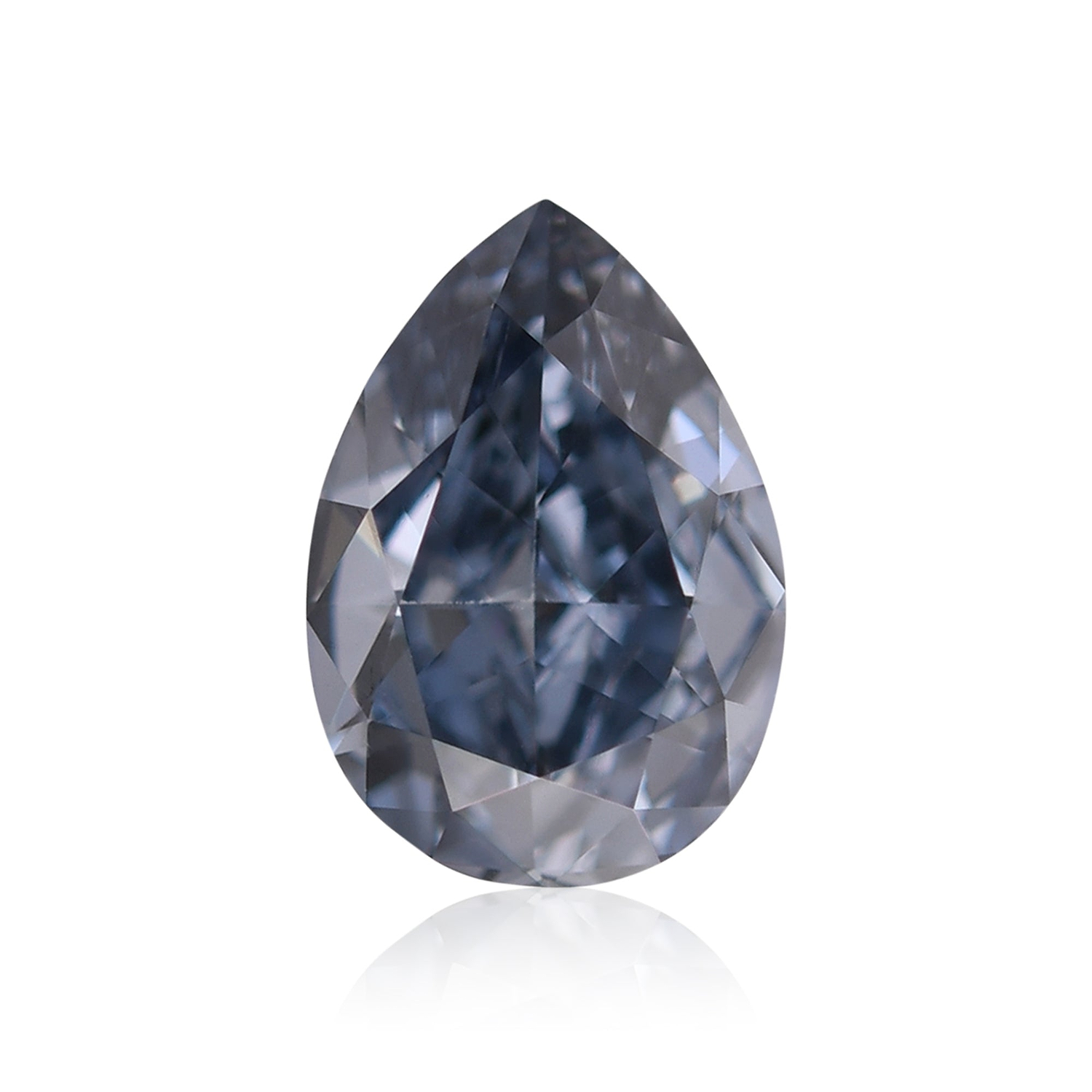 0.50 Carat Fancy Deep Blue Pear Diamond VS2 GIA
