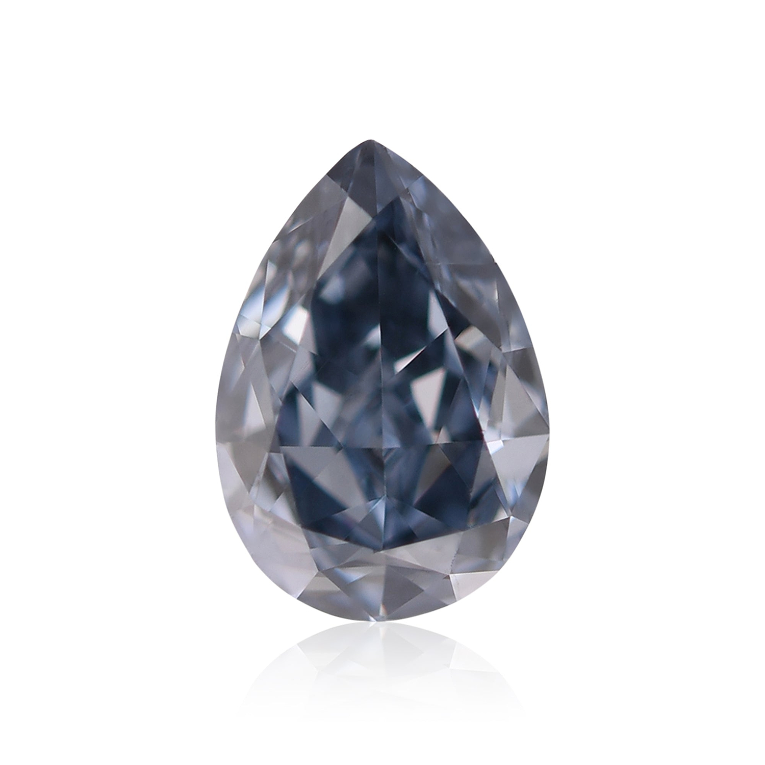 0.45 Carat Fancy Deep Blue Pear Diamond SI2 GIA