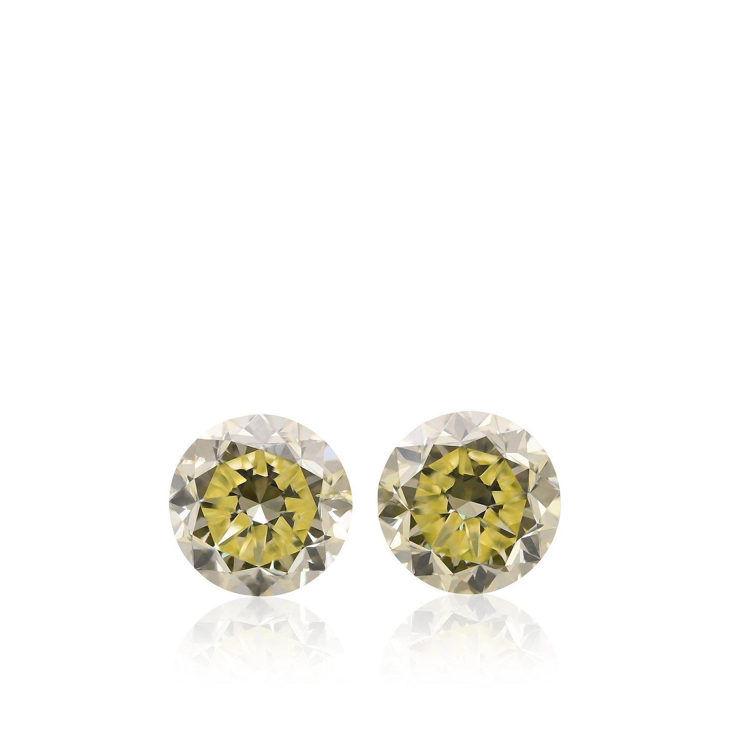2.64 Carat Fancy Yellow Round Brillant Diamonds SI2