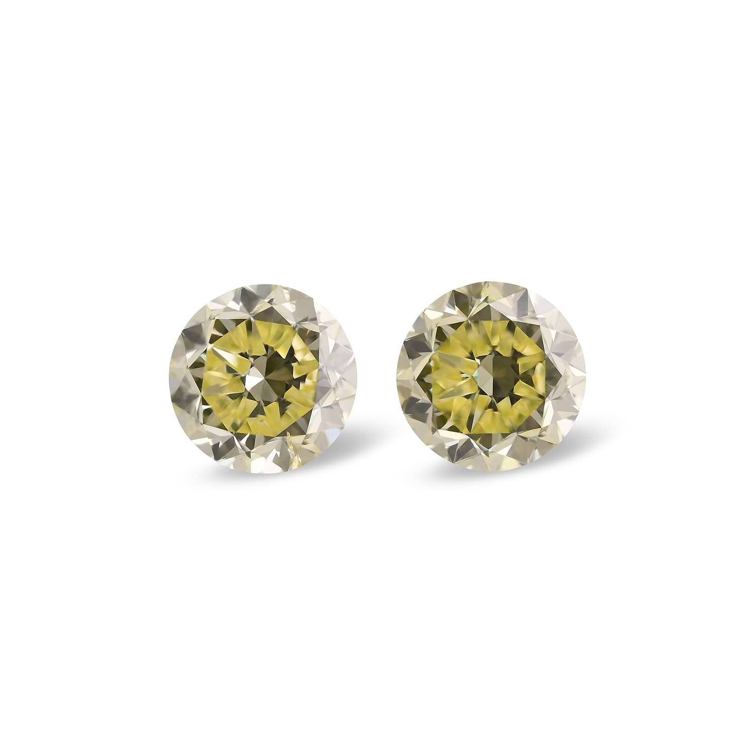 2.64 Carat Fancy Yellow Round Brillant Diamonds SI2
