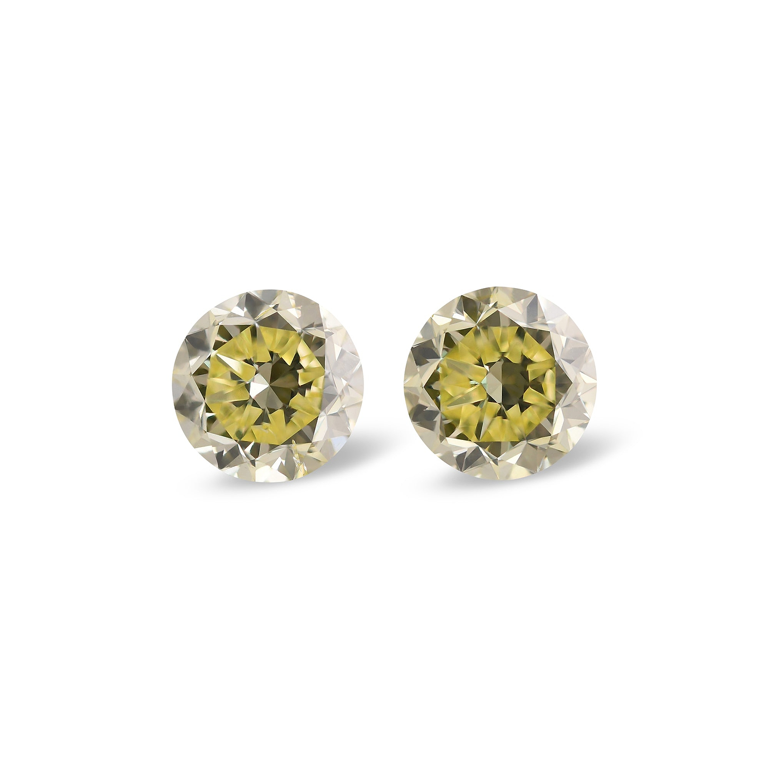 2.64 Carat Fancy Yellow Round Brillant Diamonds SI2