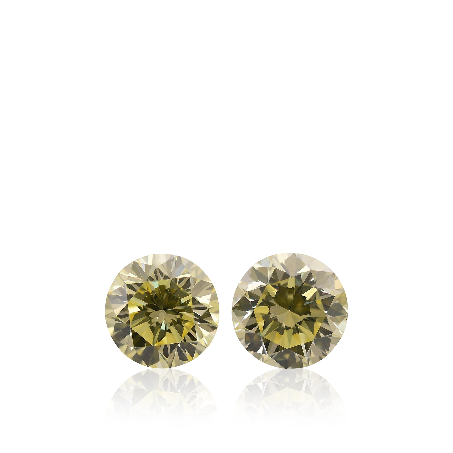 2.14 Carat Fancy Yellow Round Brillant Diamonds VS2