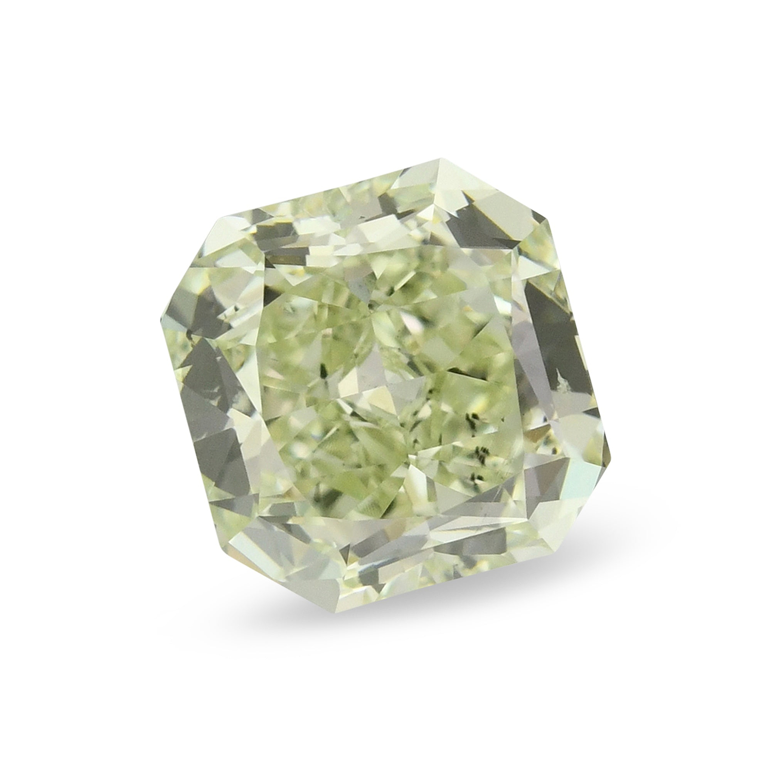 0.88 Carat Fancy Yellow Green Radiant Diamond SI1 GIA
