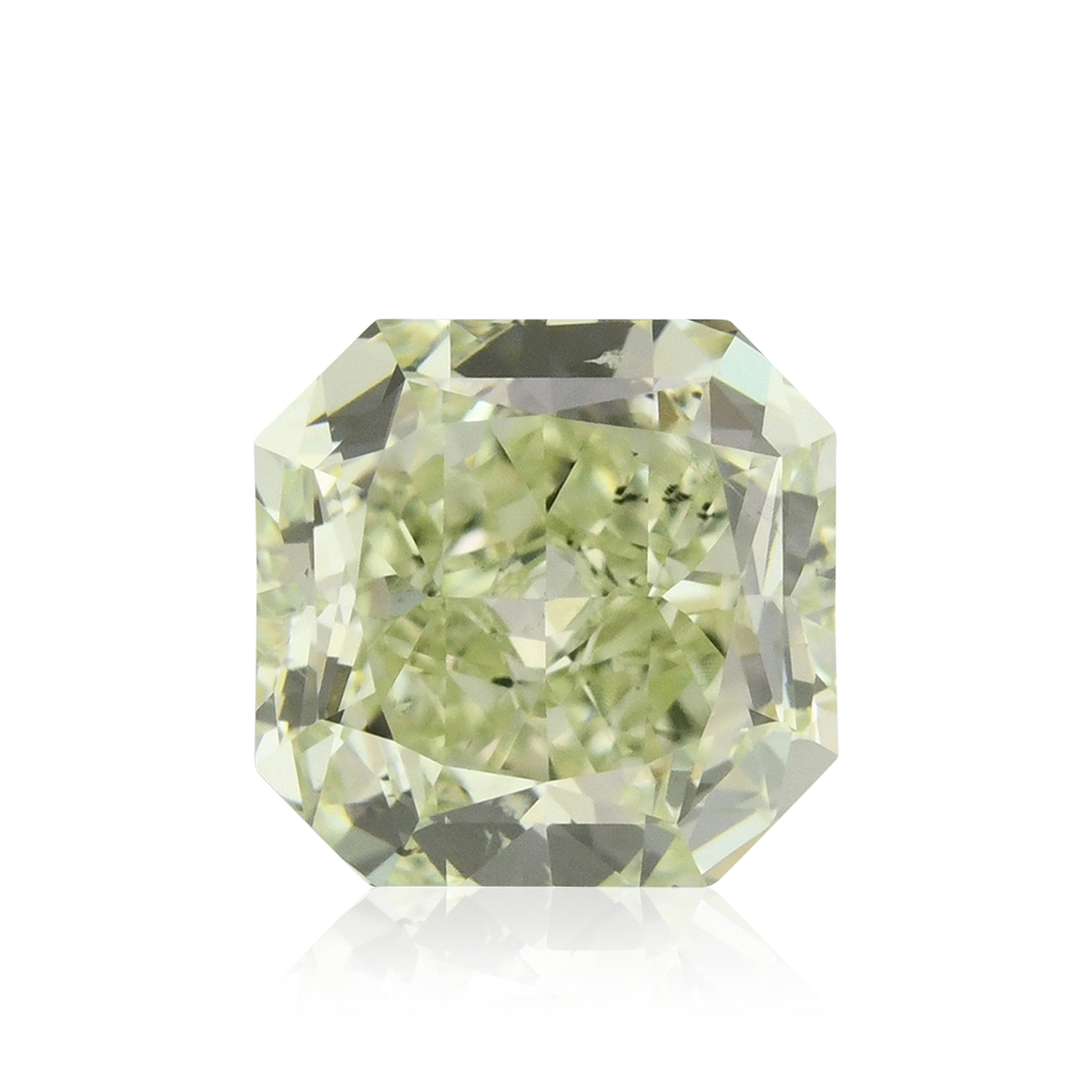 0.88 Carat Fancy Yellow Green Radiant Diamond SI1 GIA