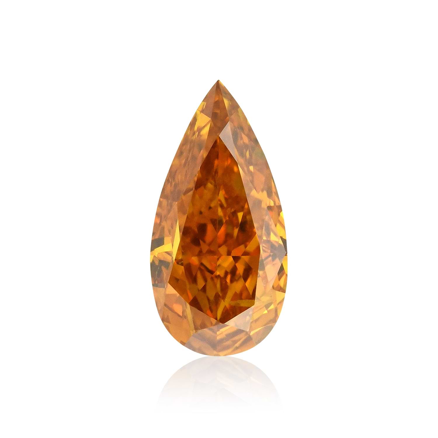 1.05 Carat Fancy Deep Brownish Yellowish Orange Pear Diamond I1 GIA
