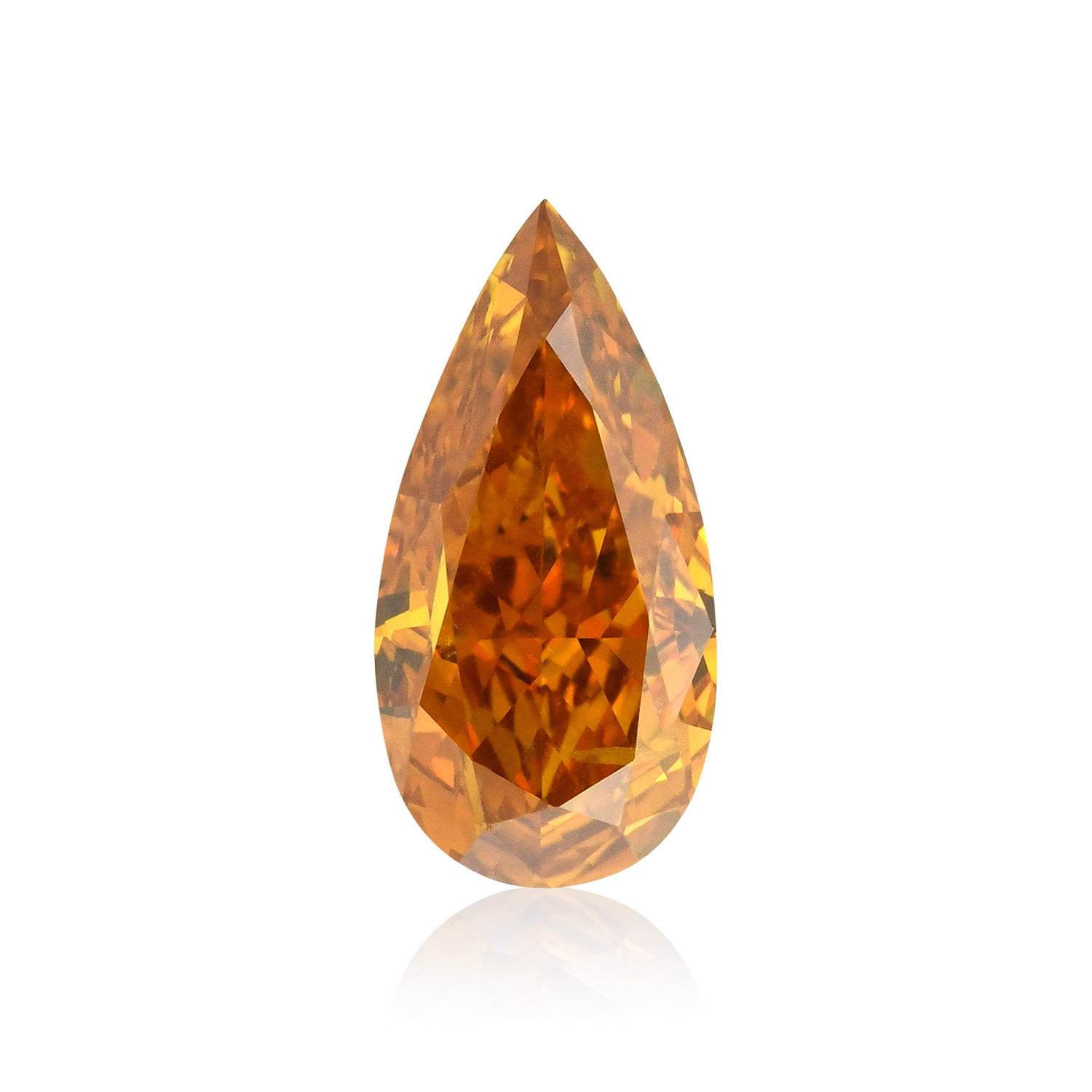 1.05 Carat Fancy Deep Brownish Yellowish Orange Pear Diamond I1 GIA