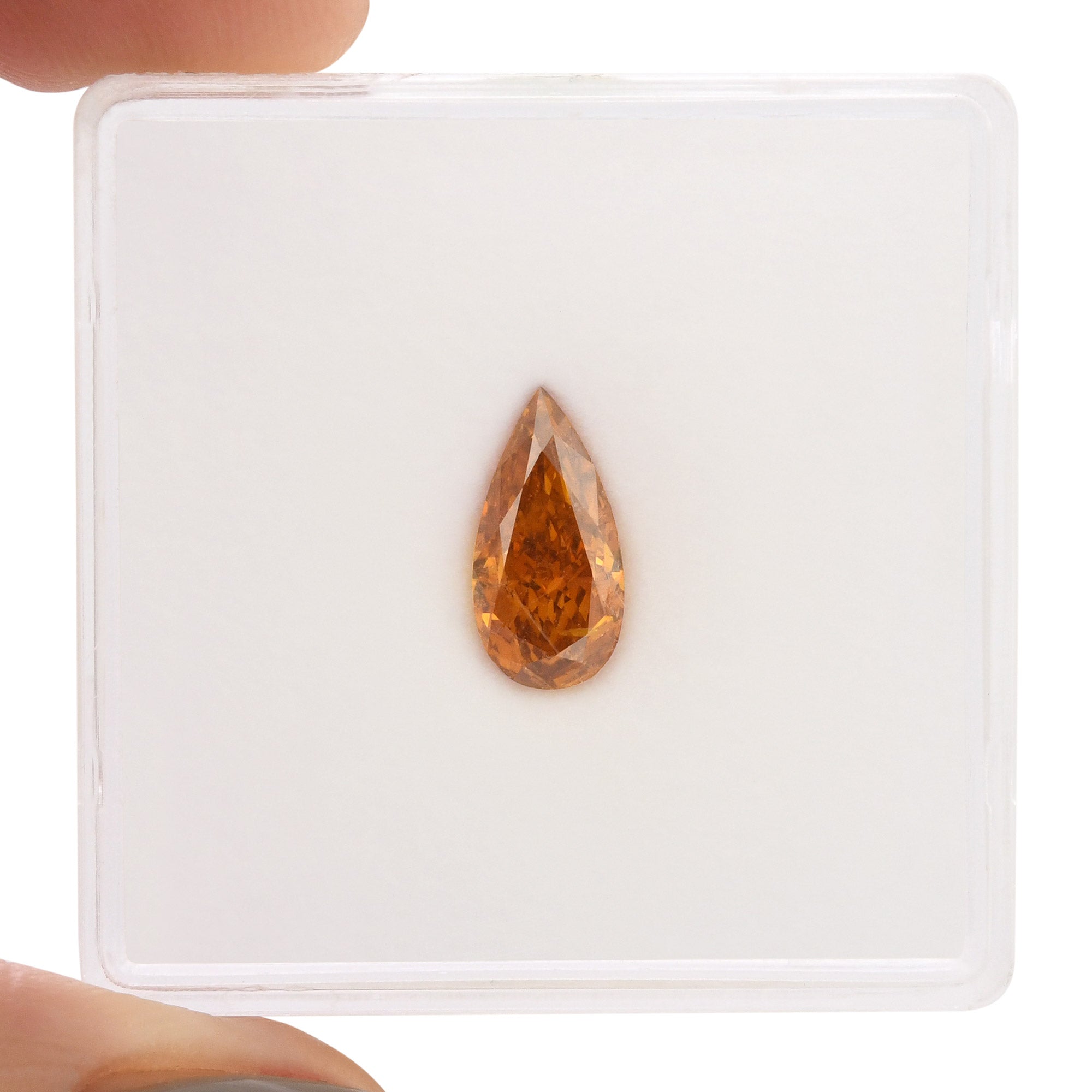 1.05 Carat Fancy Deep Brownish Yellowish Orange Pear Diamond I1