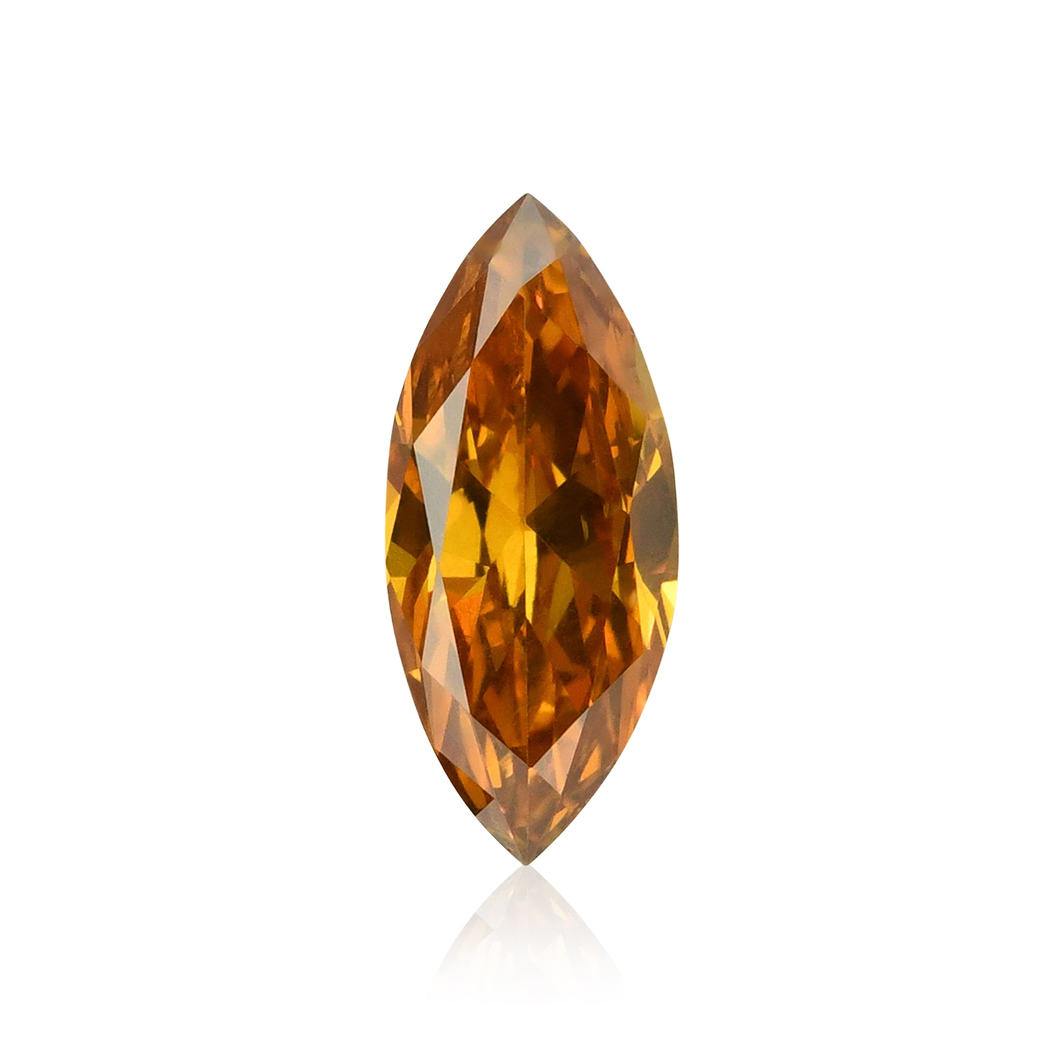 0.29 Carat Fancy Deep Yellowish Orange Marquise Diamond (I1) GIA