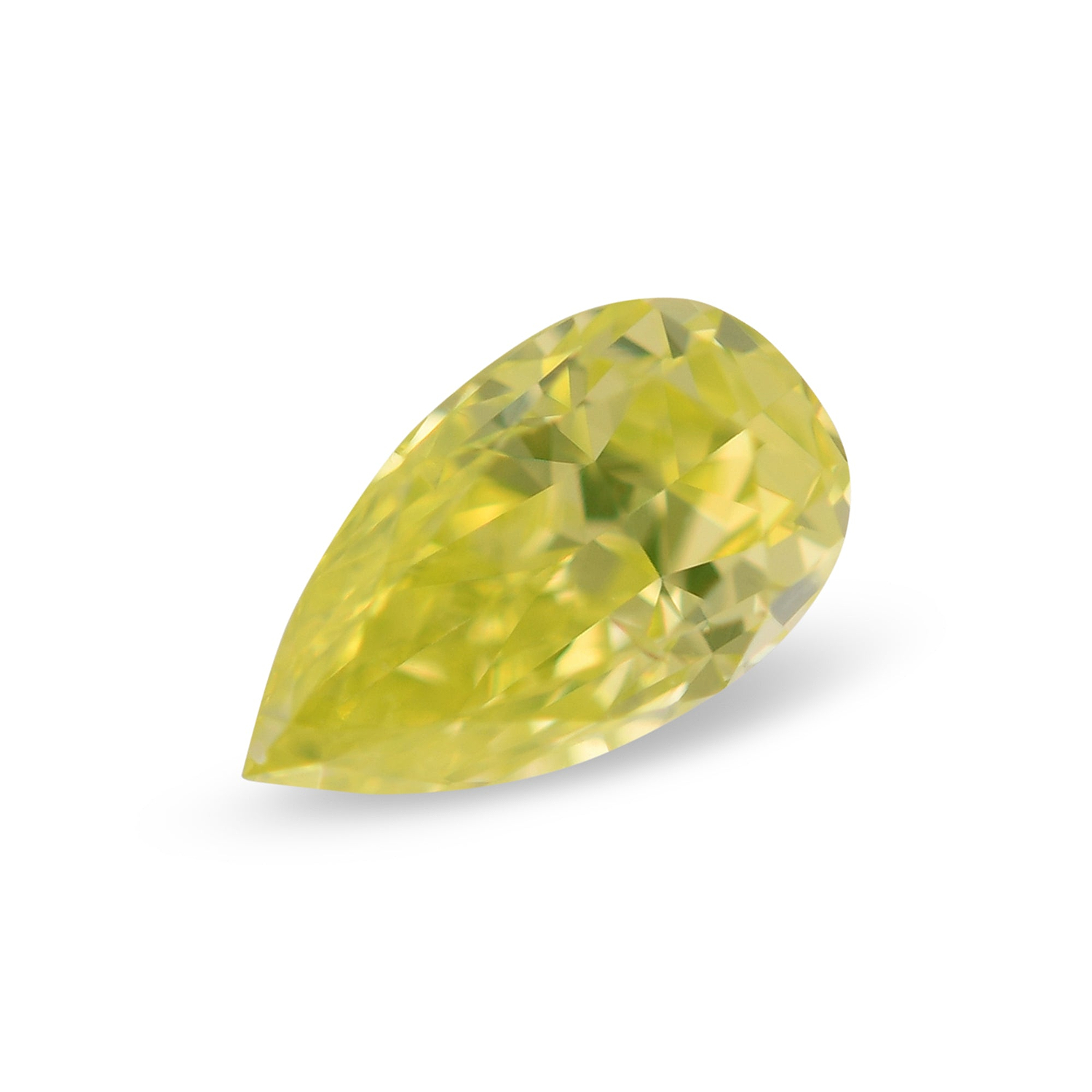 0.19 Carat Fancy Intense Green Yellow Pear Diamond SI1 GIA