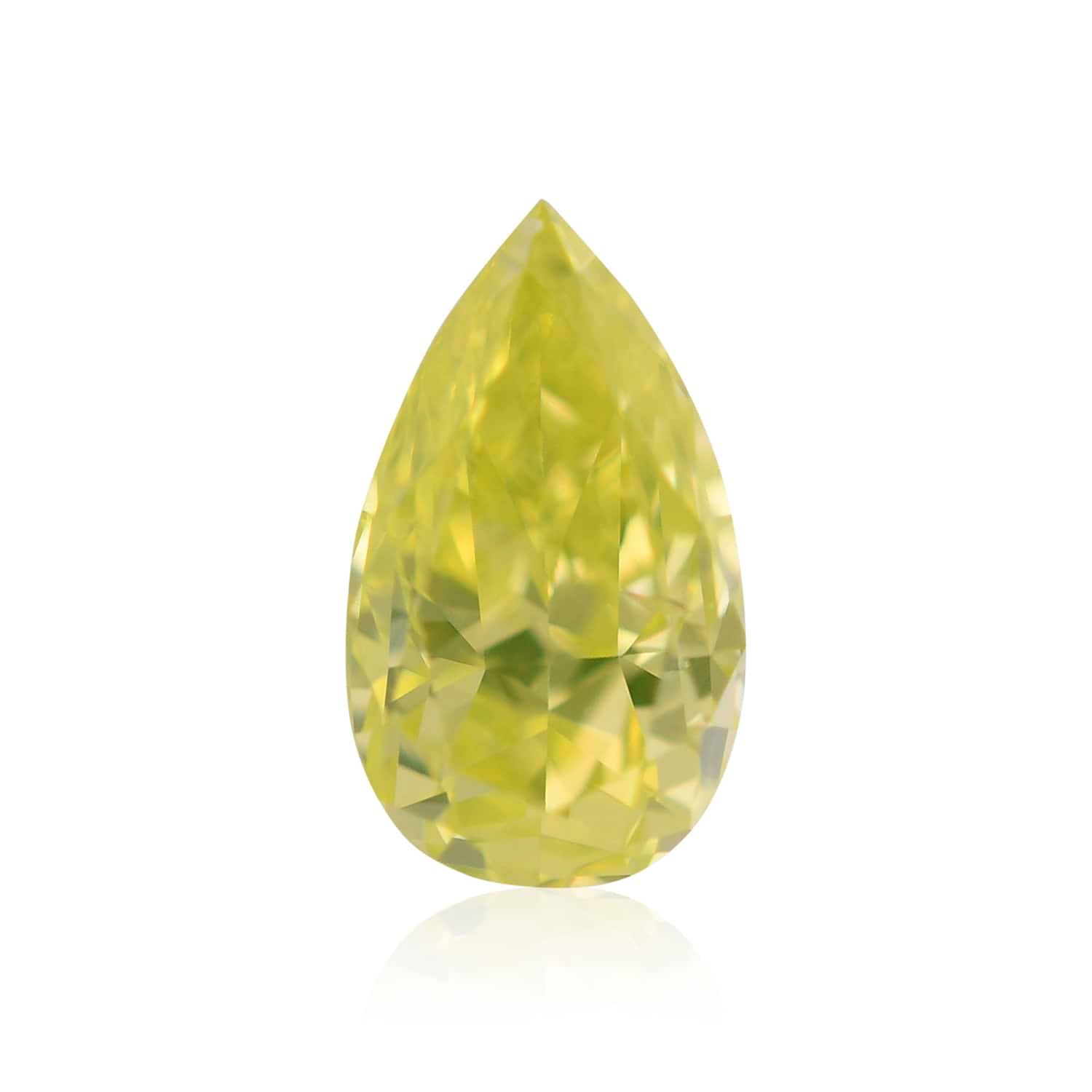 0.19 Carat Fancy Intense Green Yellow Pear Diamond SI1 GIA