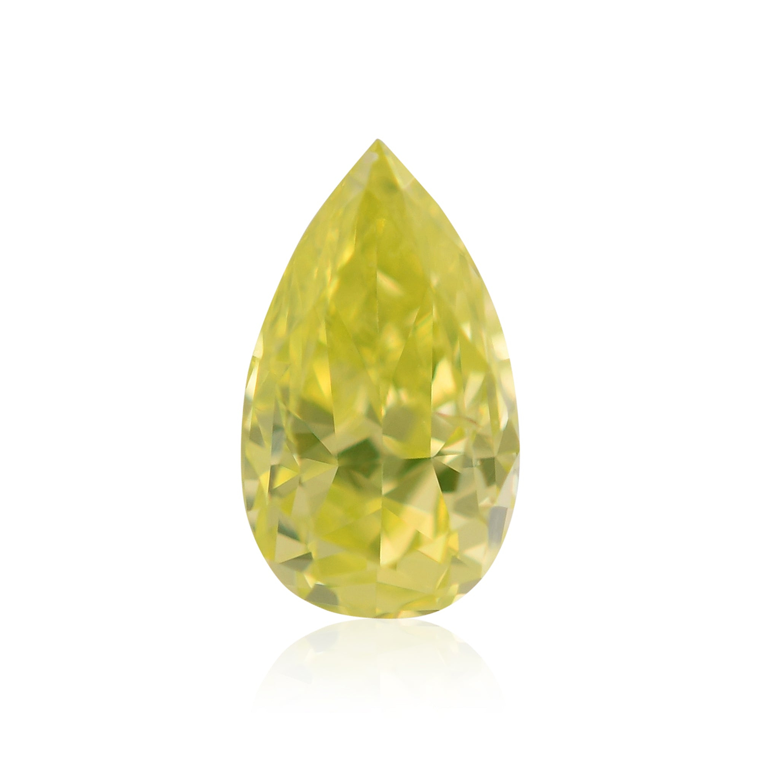 0.19 Carat Fancy Intense Green Yellow Pear Diamond SI1 GIA