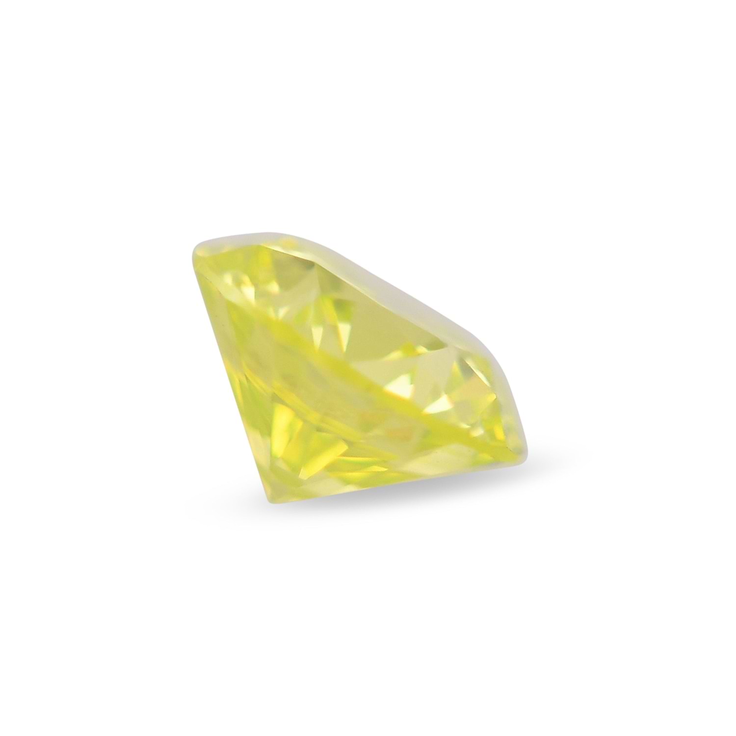 0.23 Carat Fancy Intense Greenish Yellow Round Brillant Diamond SI2 GIA