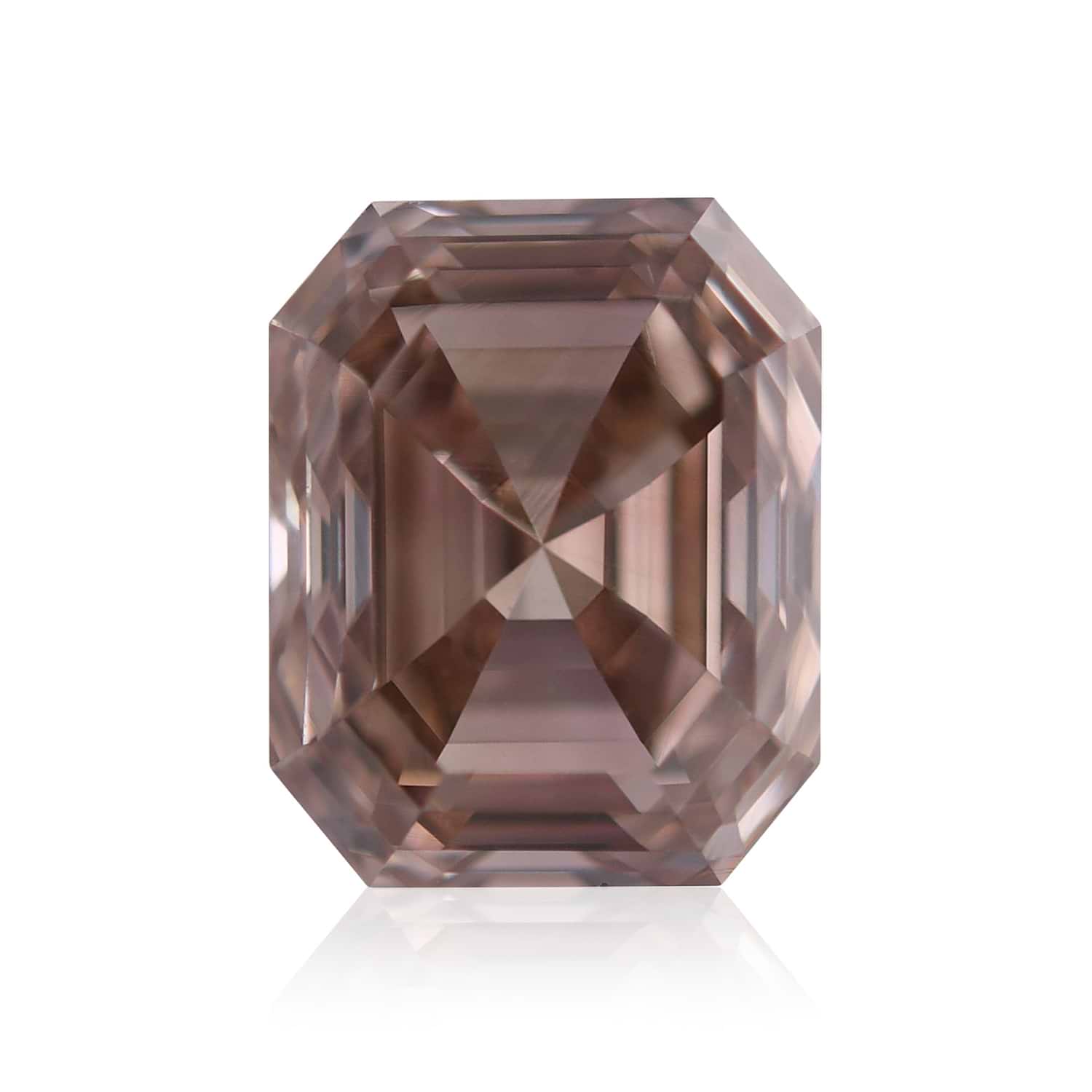 1.00 Carat Fancy Pink Brown Emerald Diamond VS2 GIA
