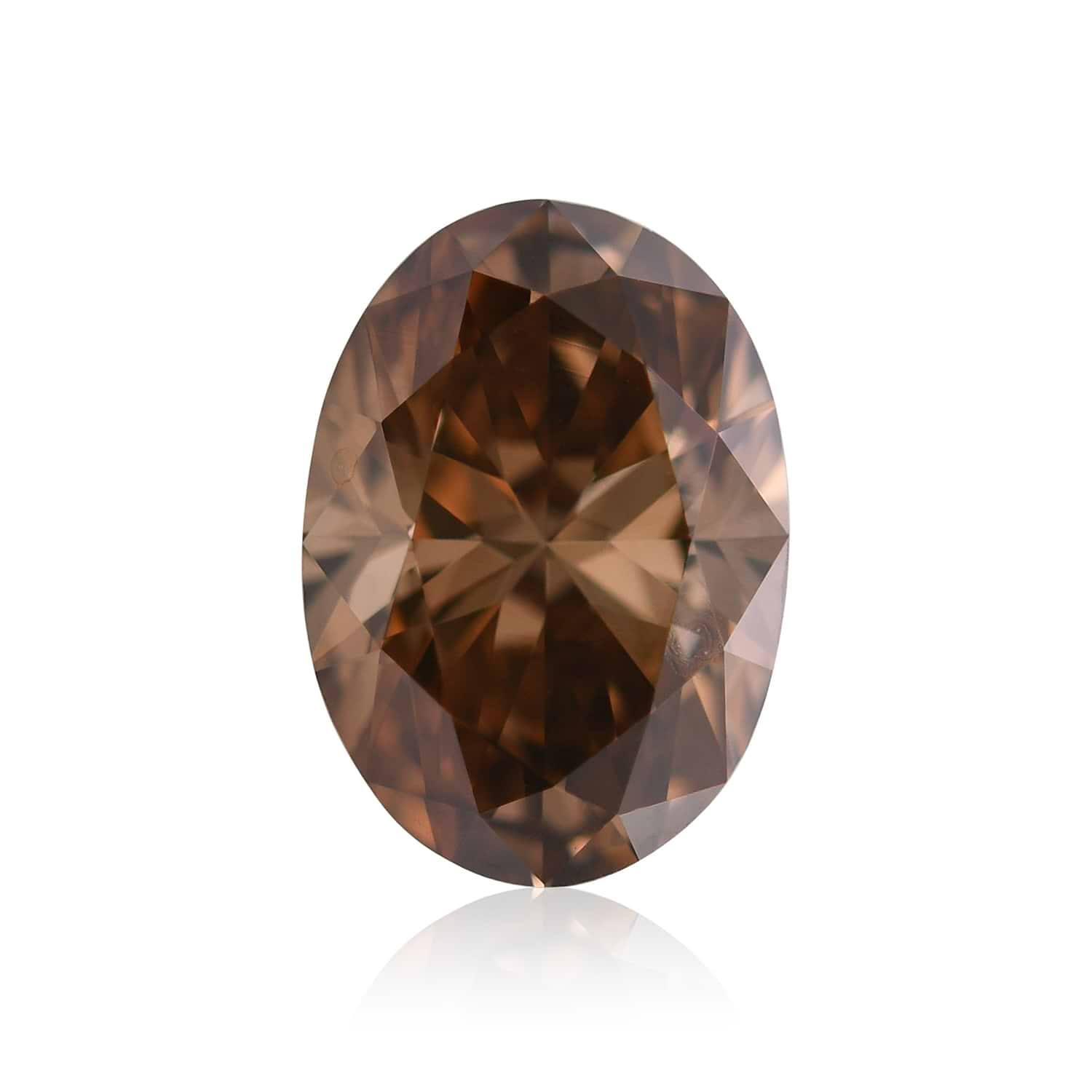 1.15 Carat Fancy Dark Orangy Brown Oval Diamond VVS2 GIA