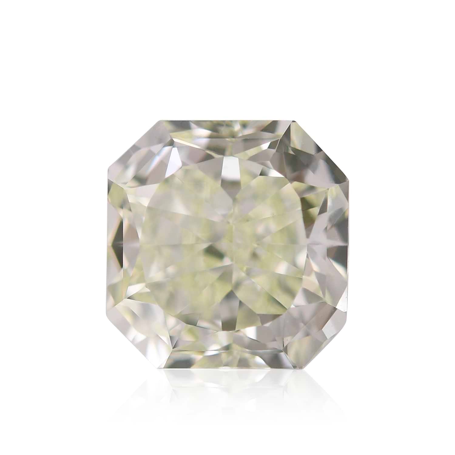 1.46 Carat Fancy Light Yellow Green Radiant Diamond VS2 GIA