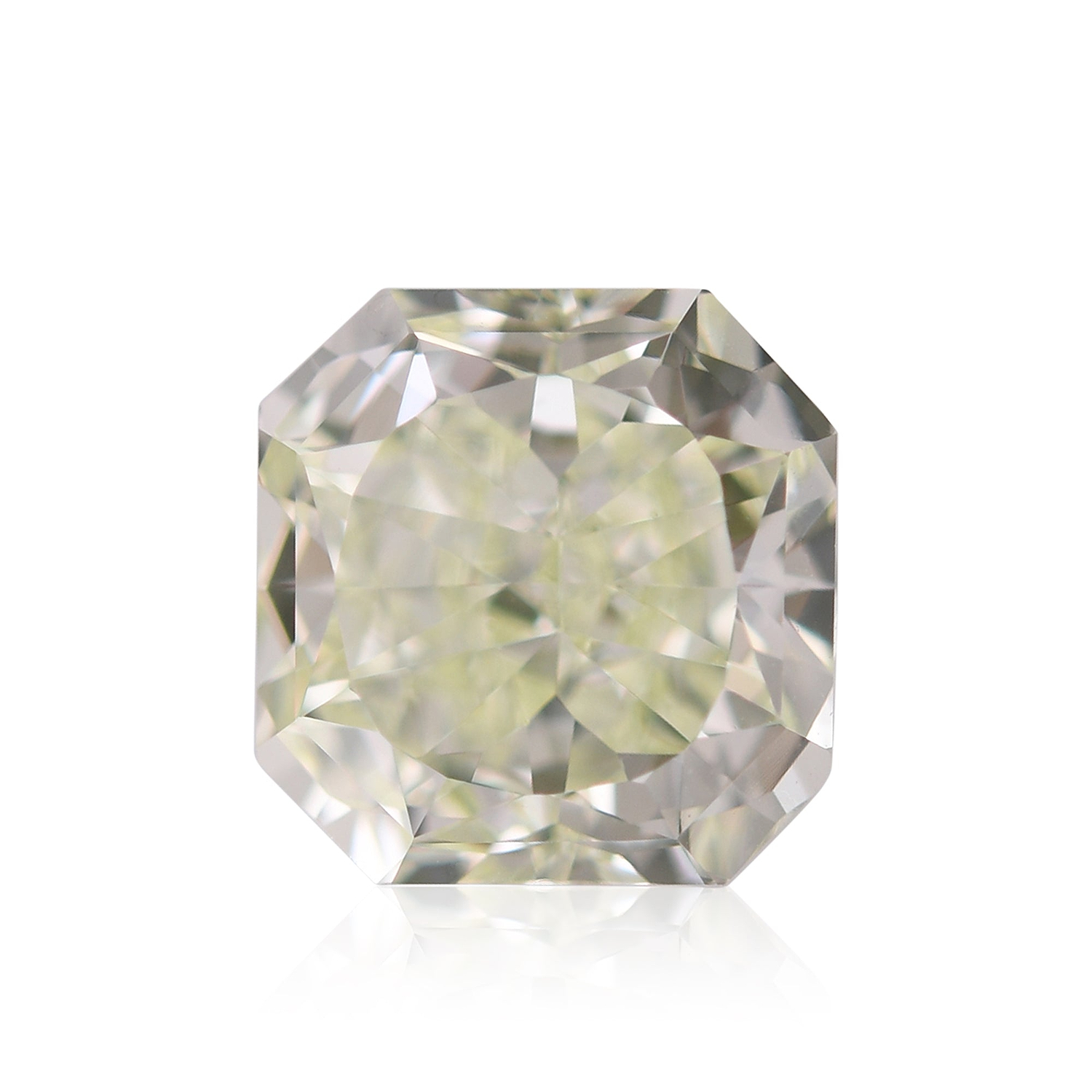 1.46 Carat Fancy Light Yellow Green Radiant Diamond VS2 GIA