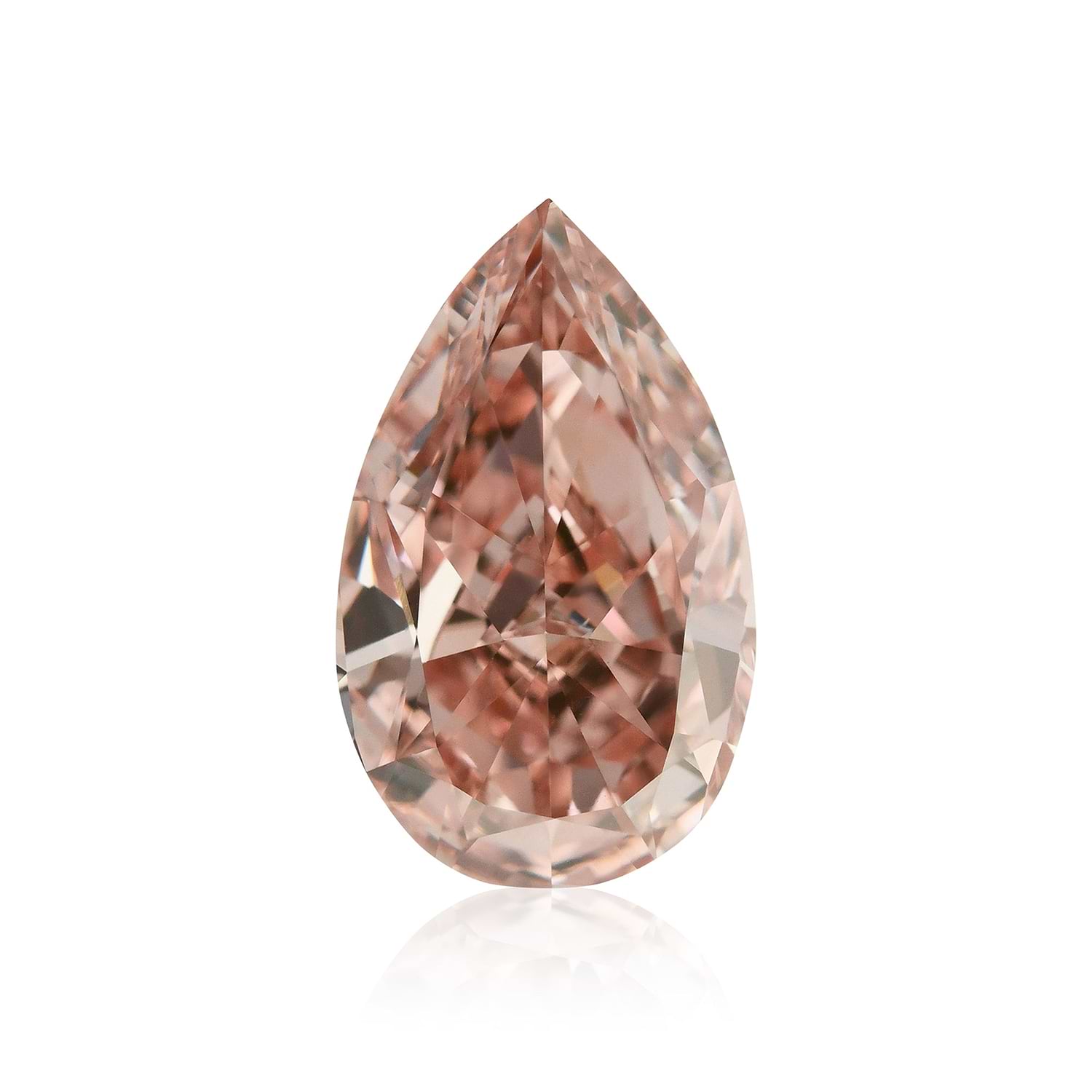 1.03 Carat Fancy Orangy Pink Pear Diamond VS2 GIA
