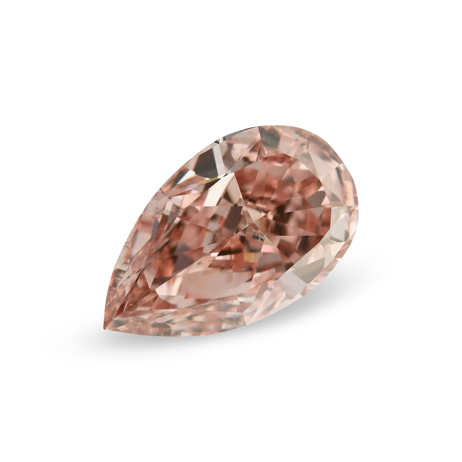 1.03 Carat Fancy Orangy Pink Pear Diamond VS2 GIA
