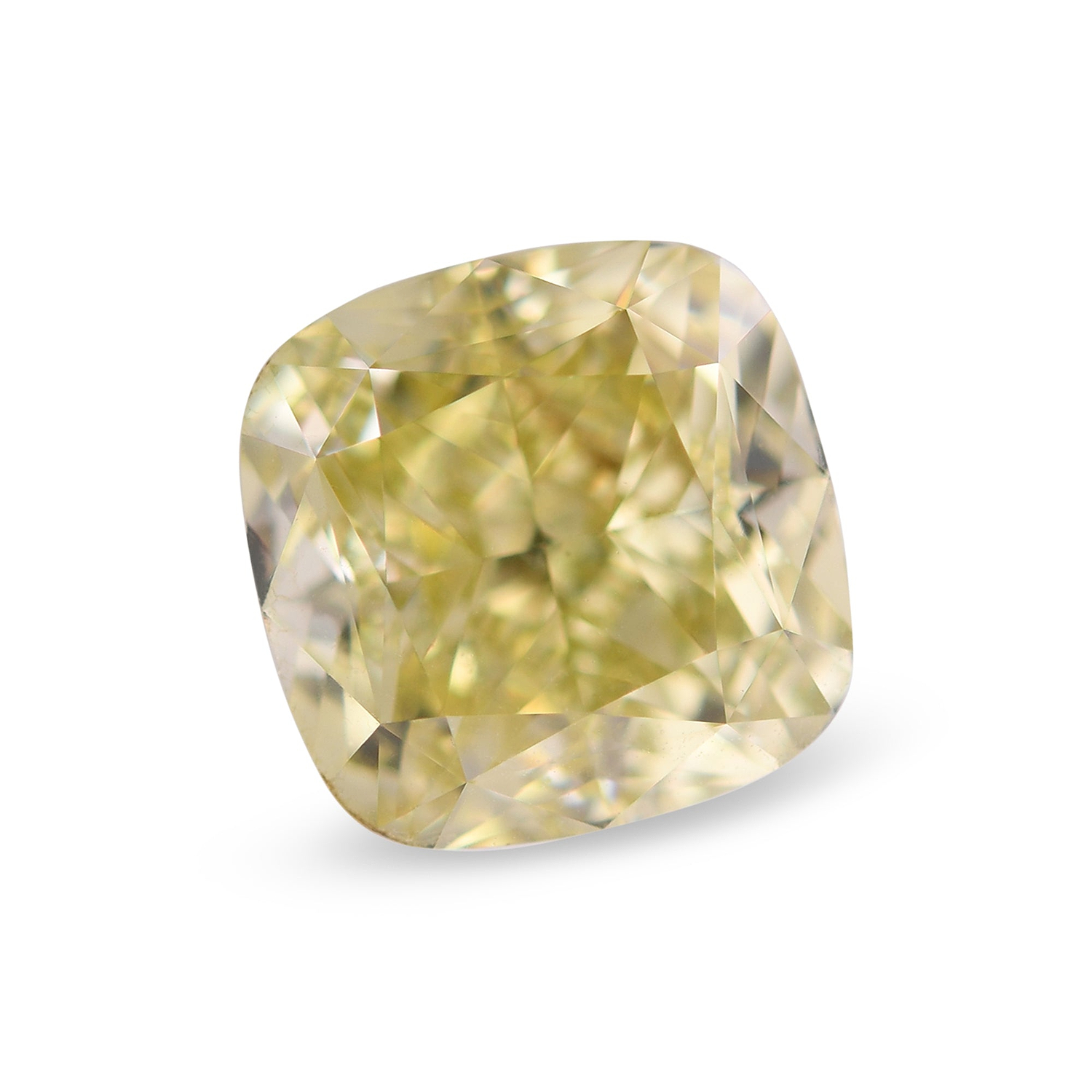 3.13 Carat Fancy Brownish Greenish Yellow Cushion Diamond SI1 GIA