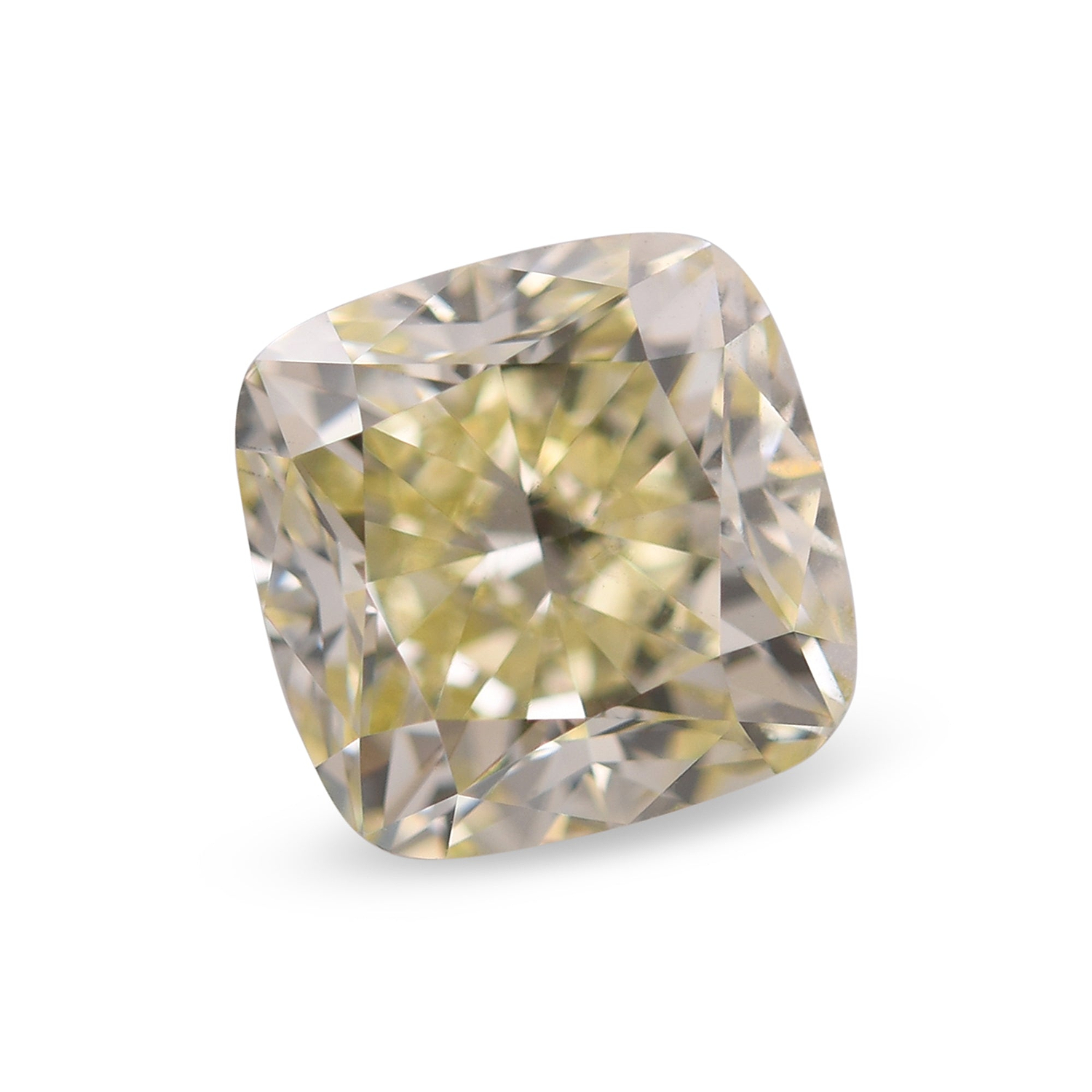 2.12 Carat W-X, Light Yellow Cushion Diamond SI1 GIA