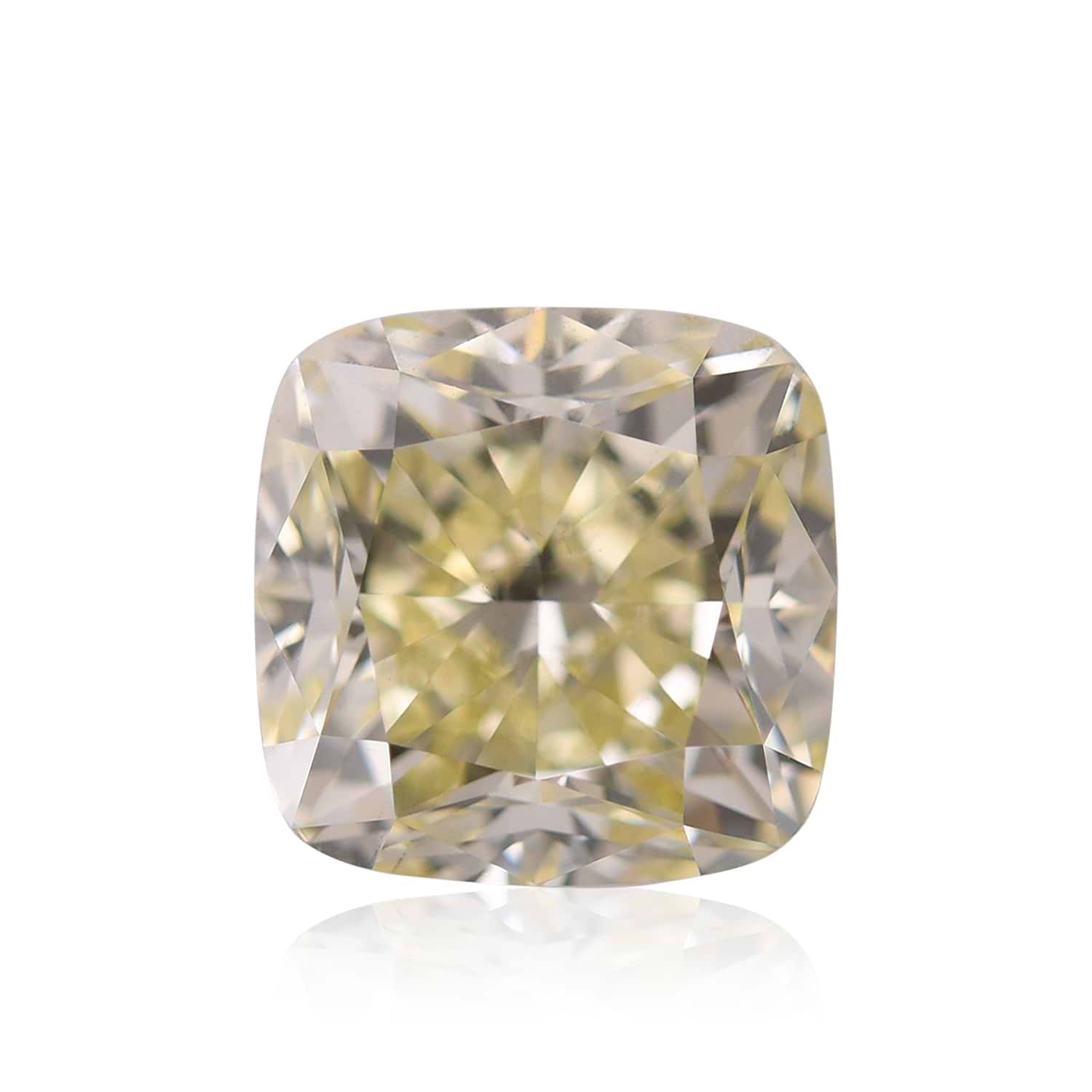 2.12 Carat W-X, Light Yellow Cushion Diamond SI1 GIA